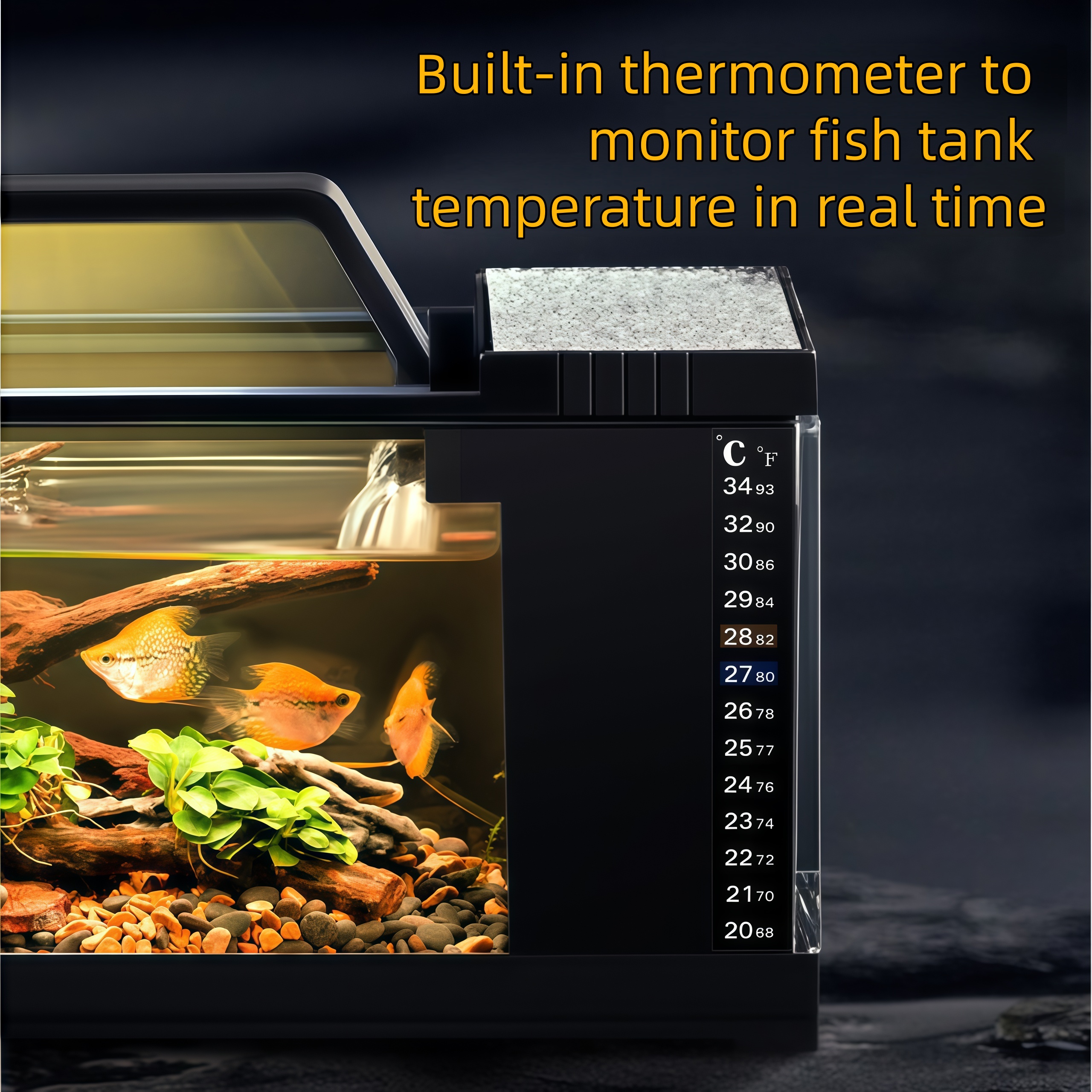 南美鱼缸侧滤小型家用桌面带灯加热过滤一体免换水懒人原生态造景