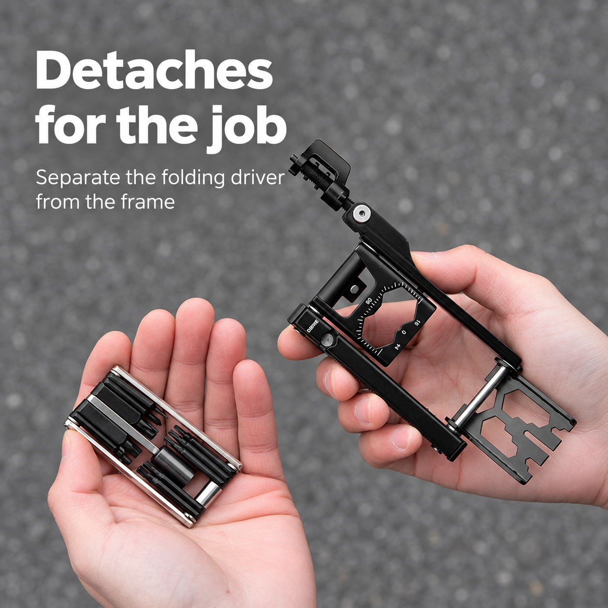 Detachable folding driver and tool frame