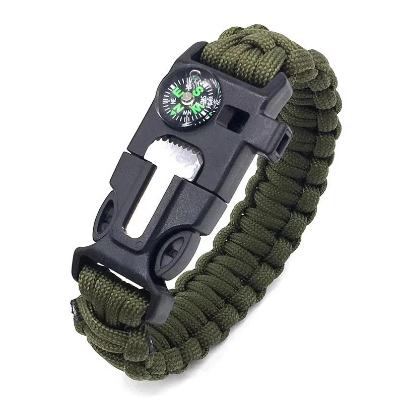 Army Green paracord bracelet on white