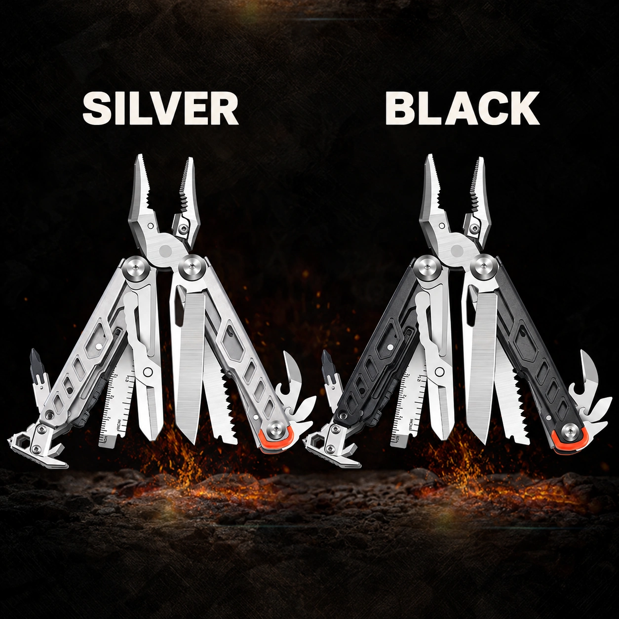 20-in-1 Outdoor Emergency Folding Pliers | Window Breaker + Fire Starter