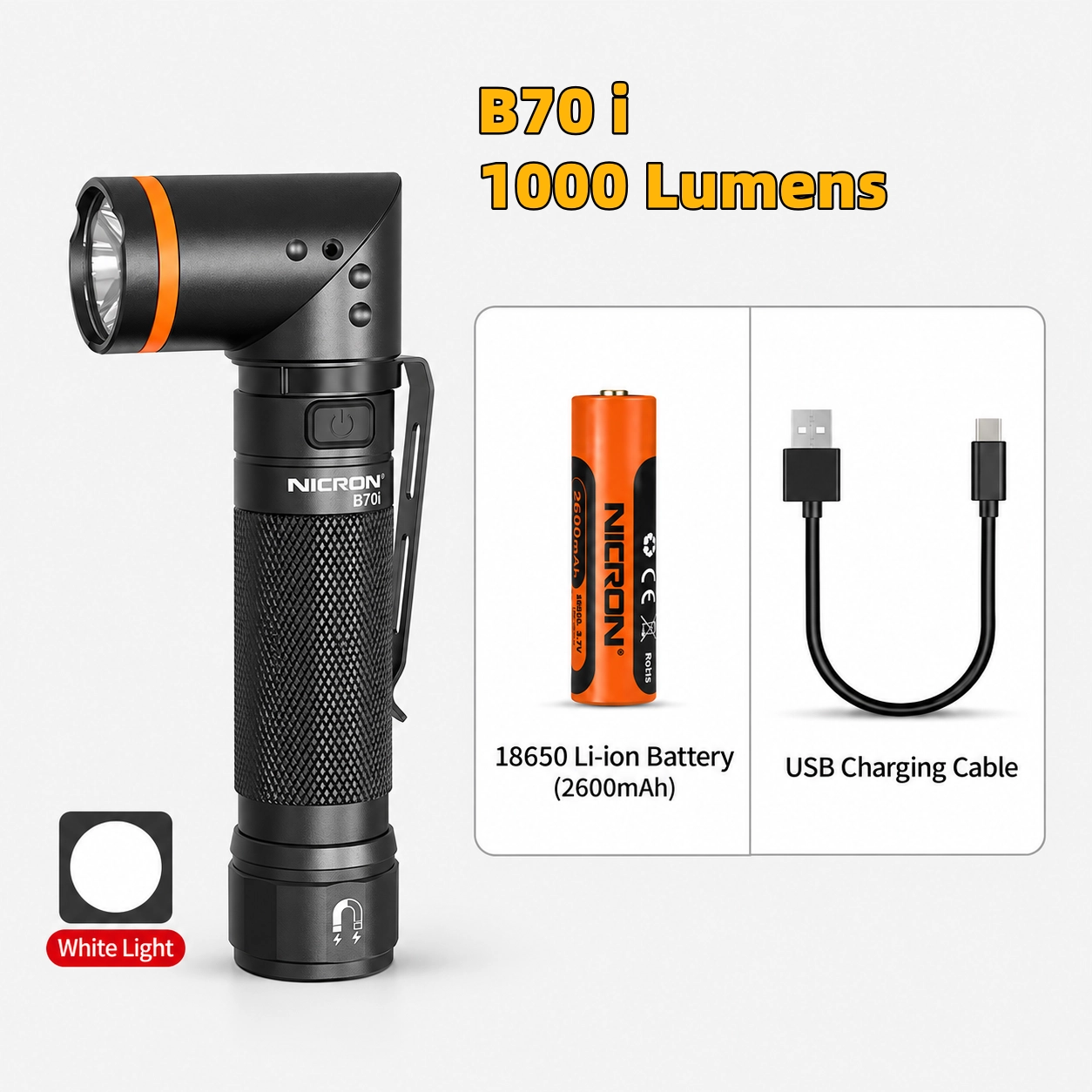Lighter Magnetic Adjustable Emergency Flashlight