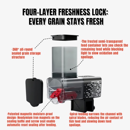 Large Capacity Auto Fish Feeder for Aquariums