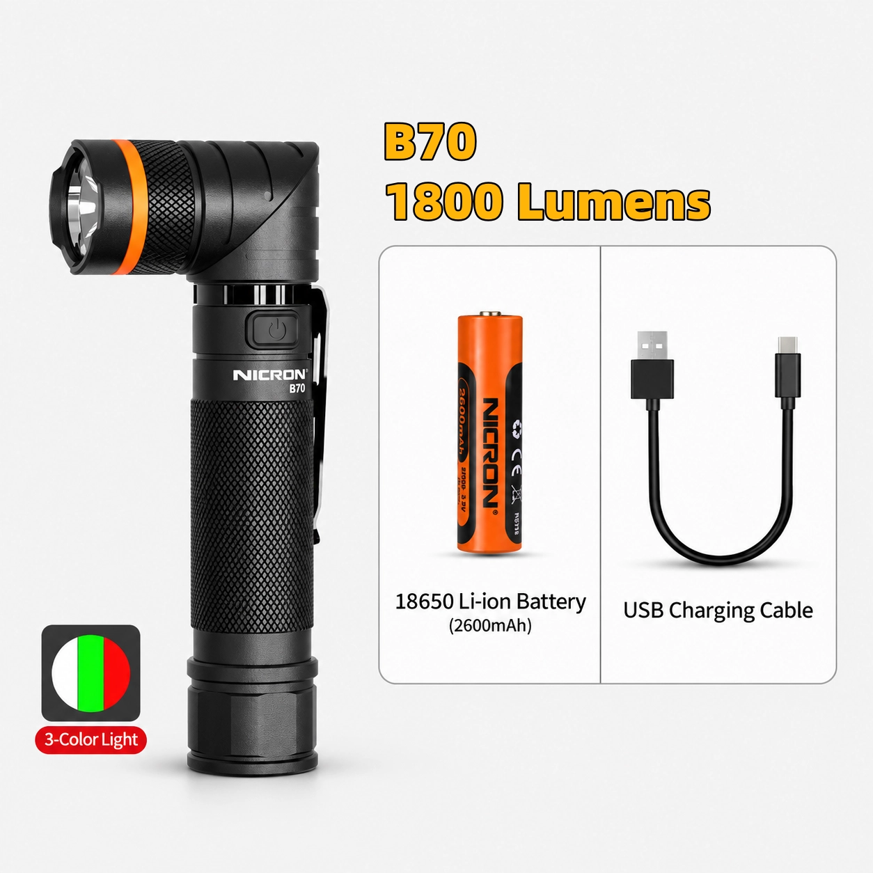 Lighter Magnetic Adjustable Emergency Flashlight