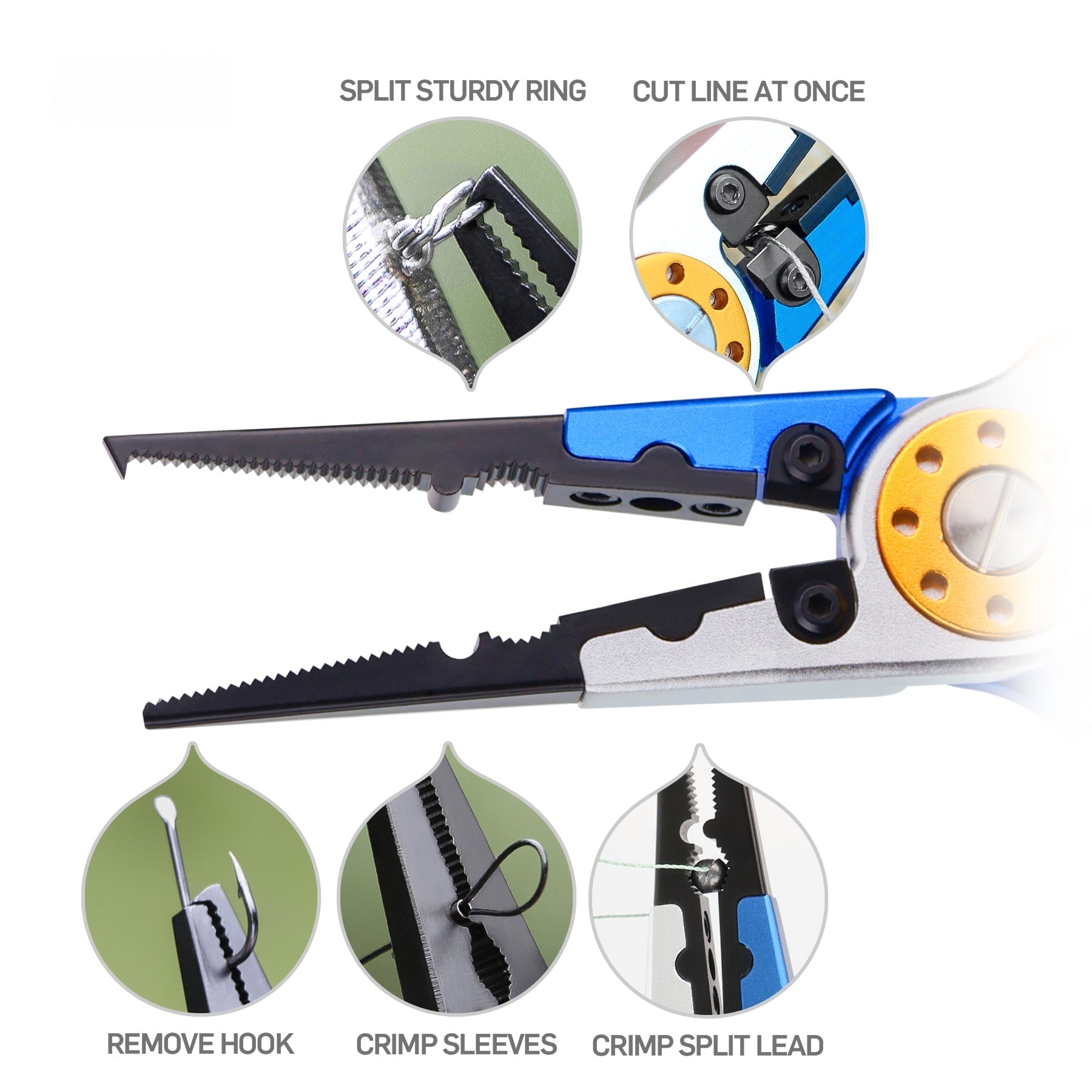 X01 Aluminum Fishing Pliers with Lanyard and Sheath