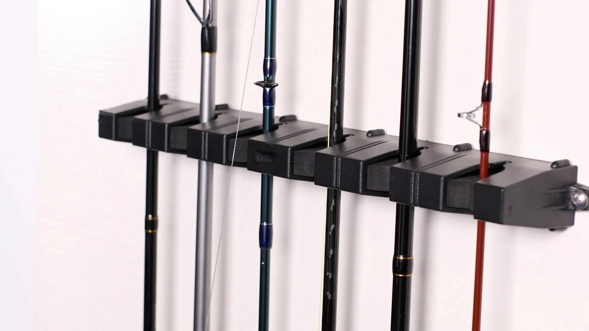 WV2 Vertical Fishing Rod Holders for Garage Wall Mount: Store Up to 6 Rods and Combs
