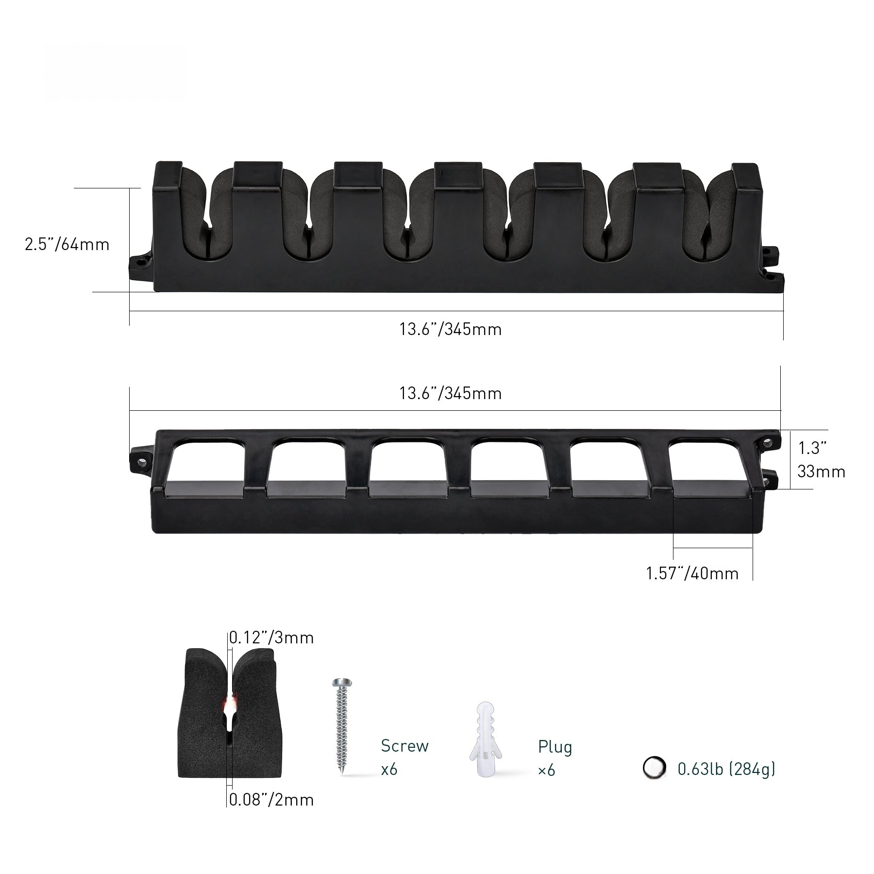 WV2 Vertical Fishing Rod Holders for Garage Wall Mount: Store Up to 6 Rods and Combs