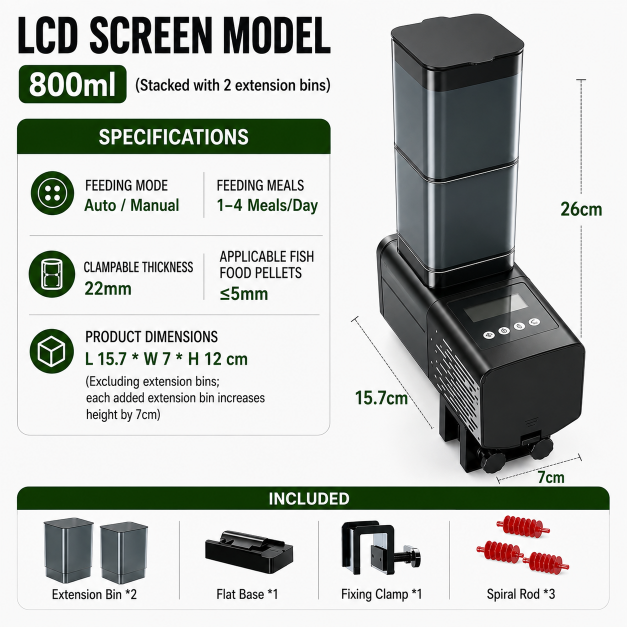Large Capacity  Fish Feeder 