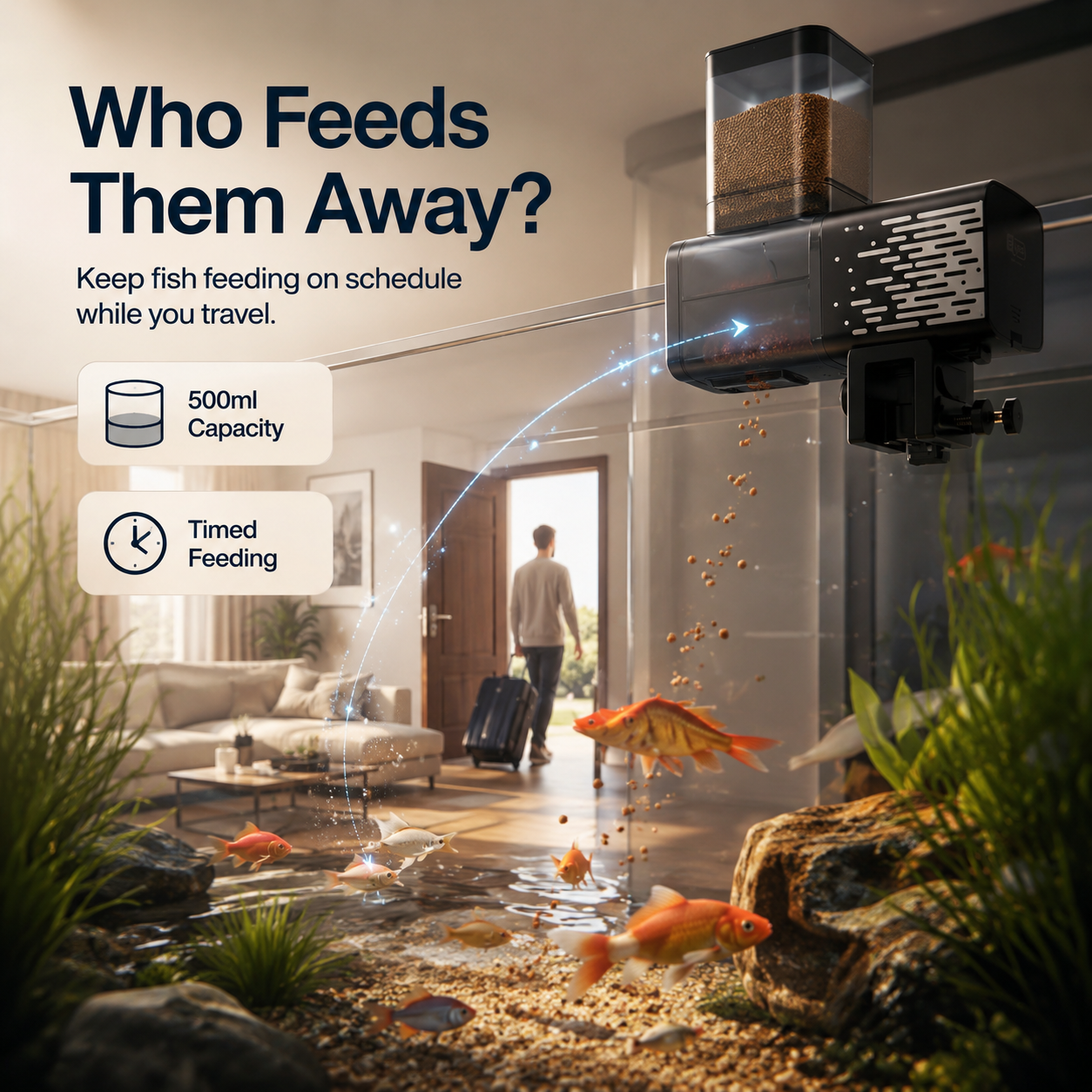 Large Capacity  Fish Feeder 