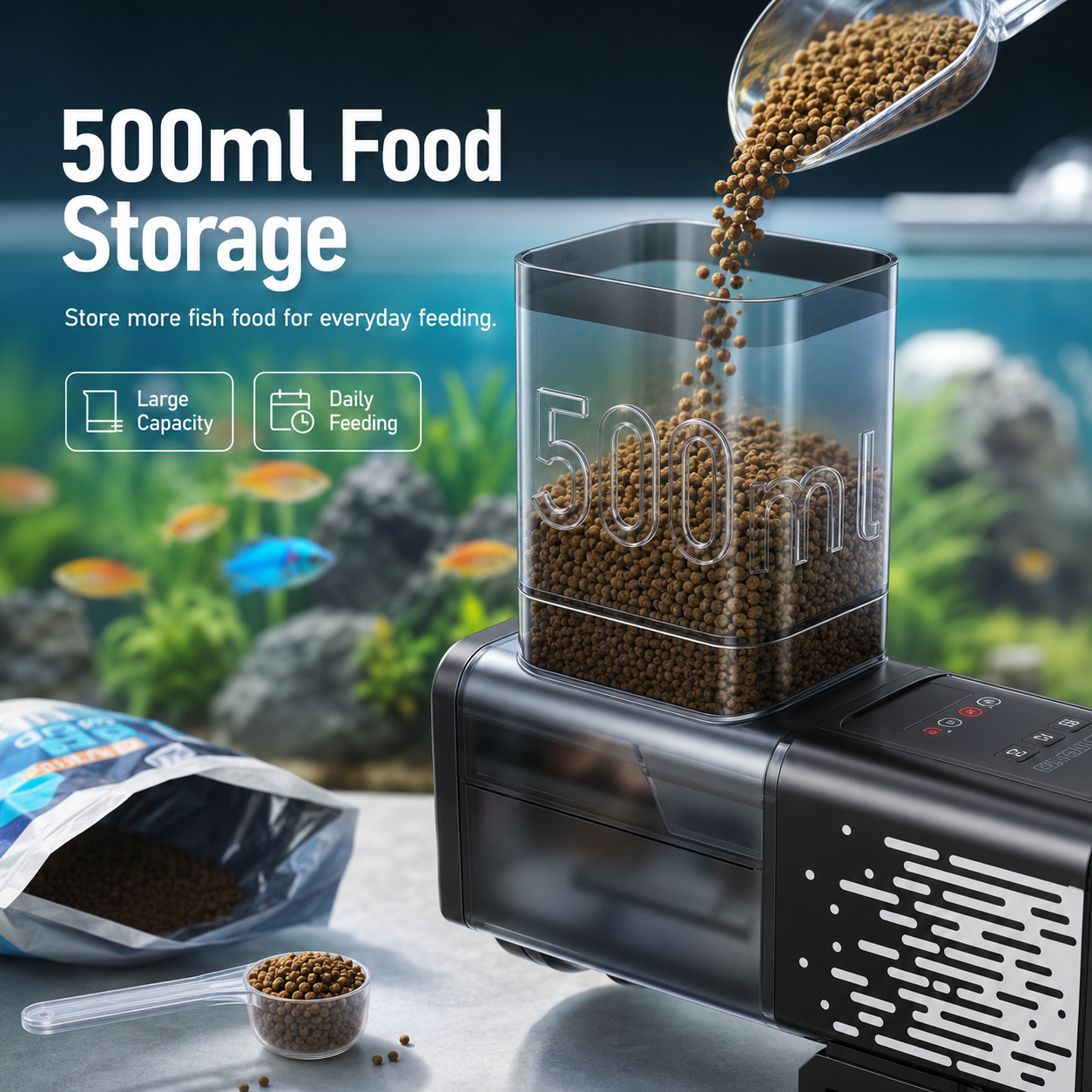 Large Capacity  Fish Feeder 