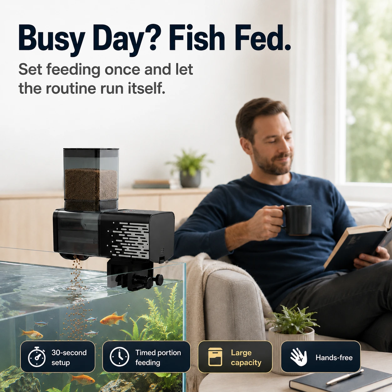 Large Capacity  Fish Feeder 