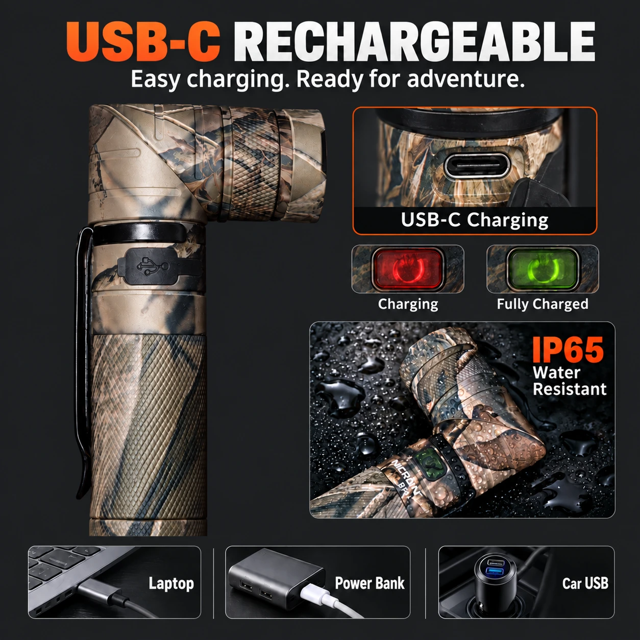 Lighter Magnetic Adjustable Emergency Flashlight