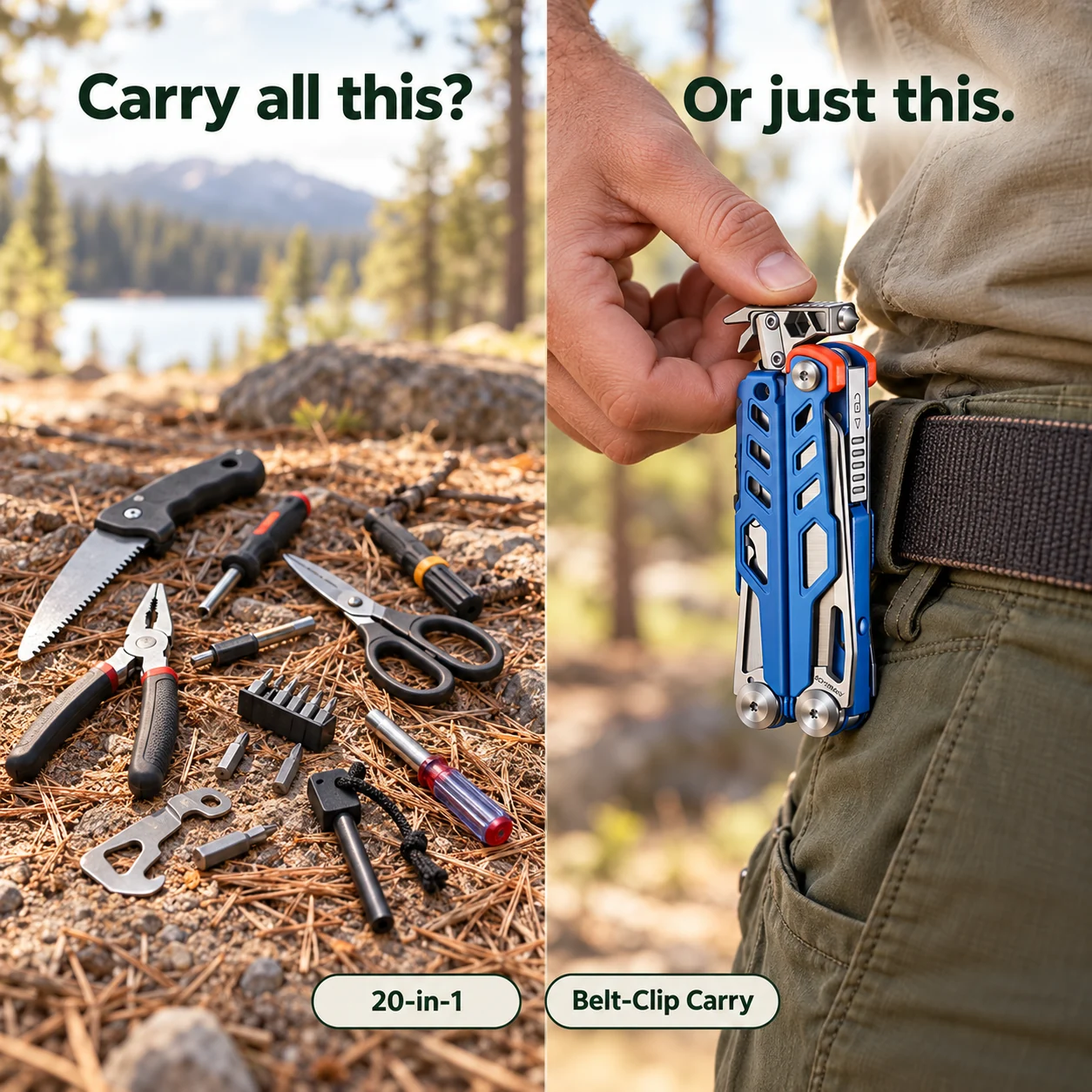 20-in-1 Outdoor Emergency Folding Pliers | Window Breaker + Fire Starter