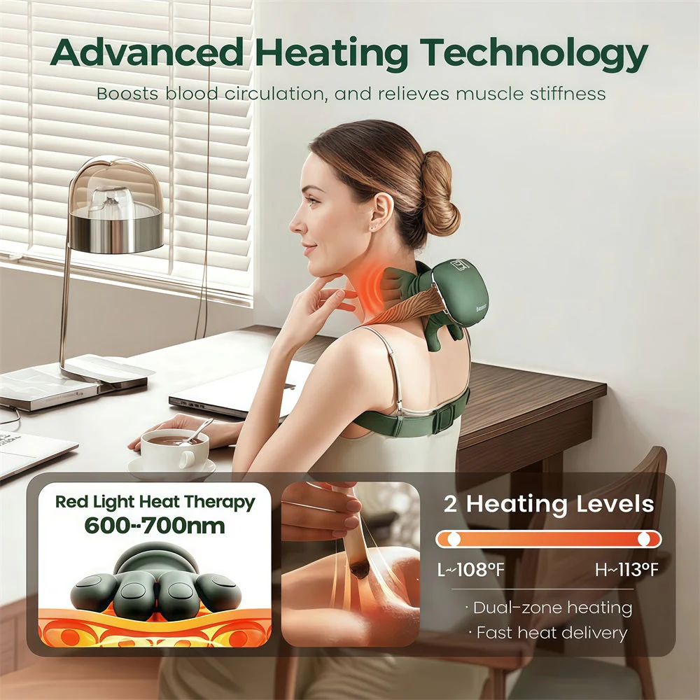 🔥Last Day 56% OFF-Smart Heated Neck Massager -Deep Relief in Minutes