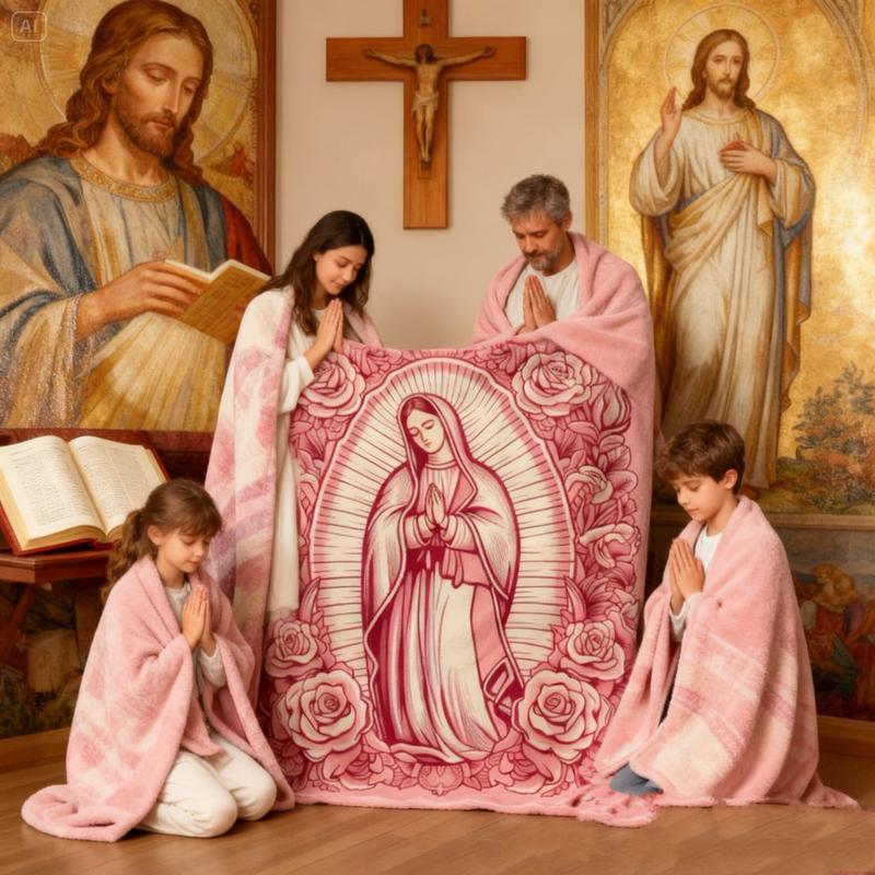 Pink Virgin Mary Blanket