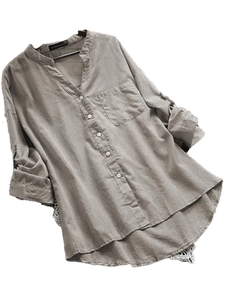 Vintage Button Stringy Selvedge V Neck Comfy Shirt