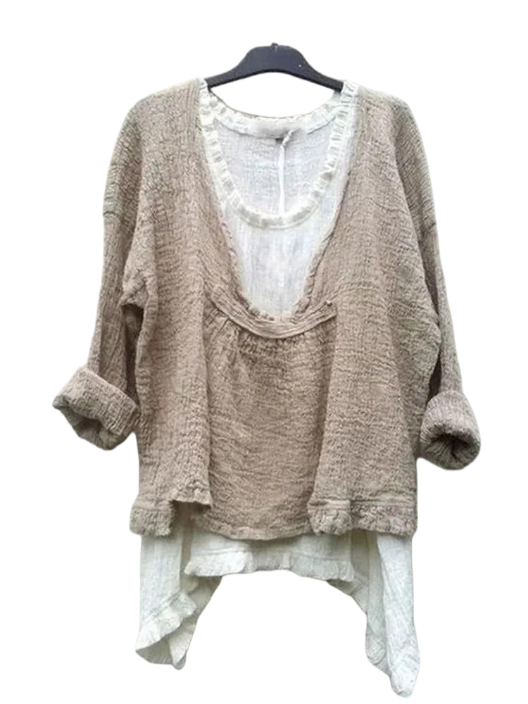 Solid Color Comfortable Casual Pairing With Two Long Sleeved Shirts