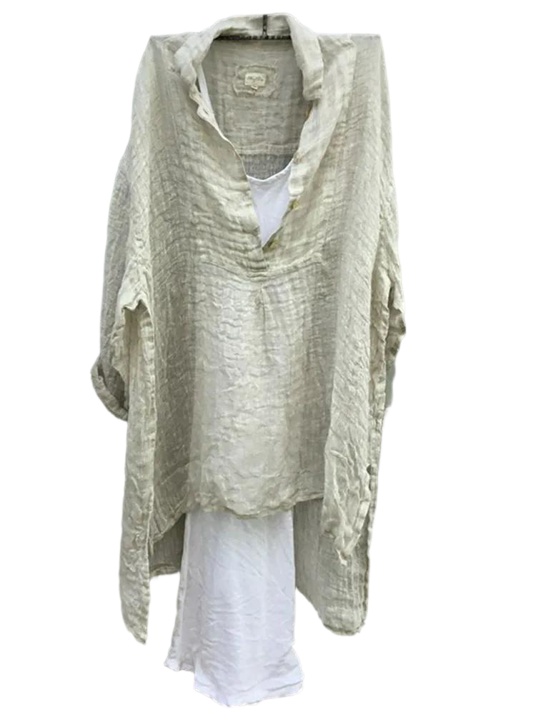 Vintage Solid Color Split Comfy Shirt