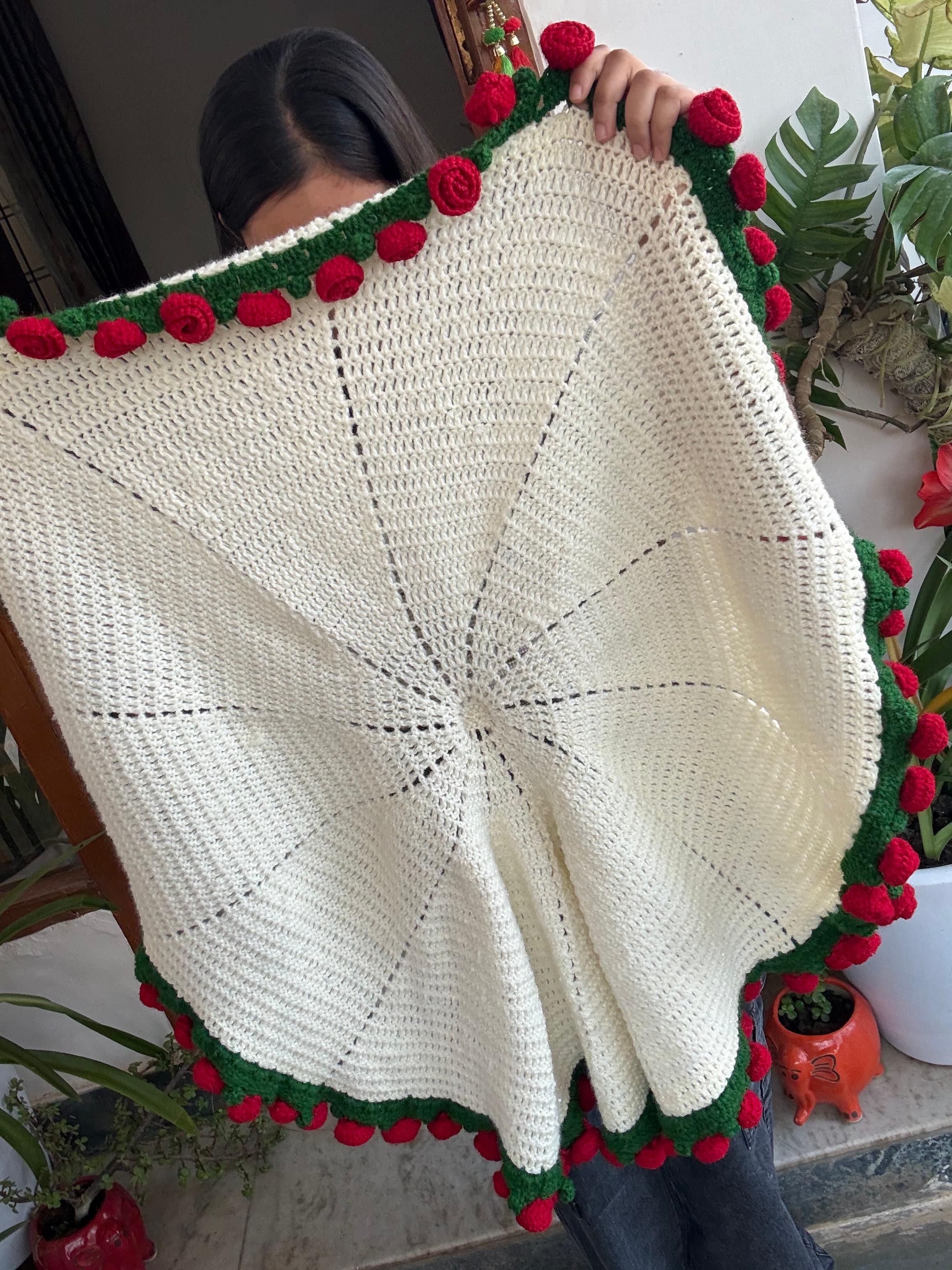 Soft Rose/Sunflower Bouquet Blanket (Premium Wool Yarn)