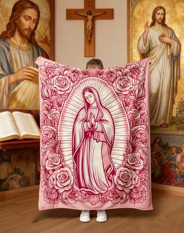 Pink Virgin Mary Blanket
