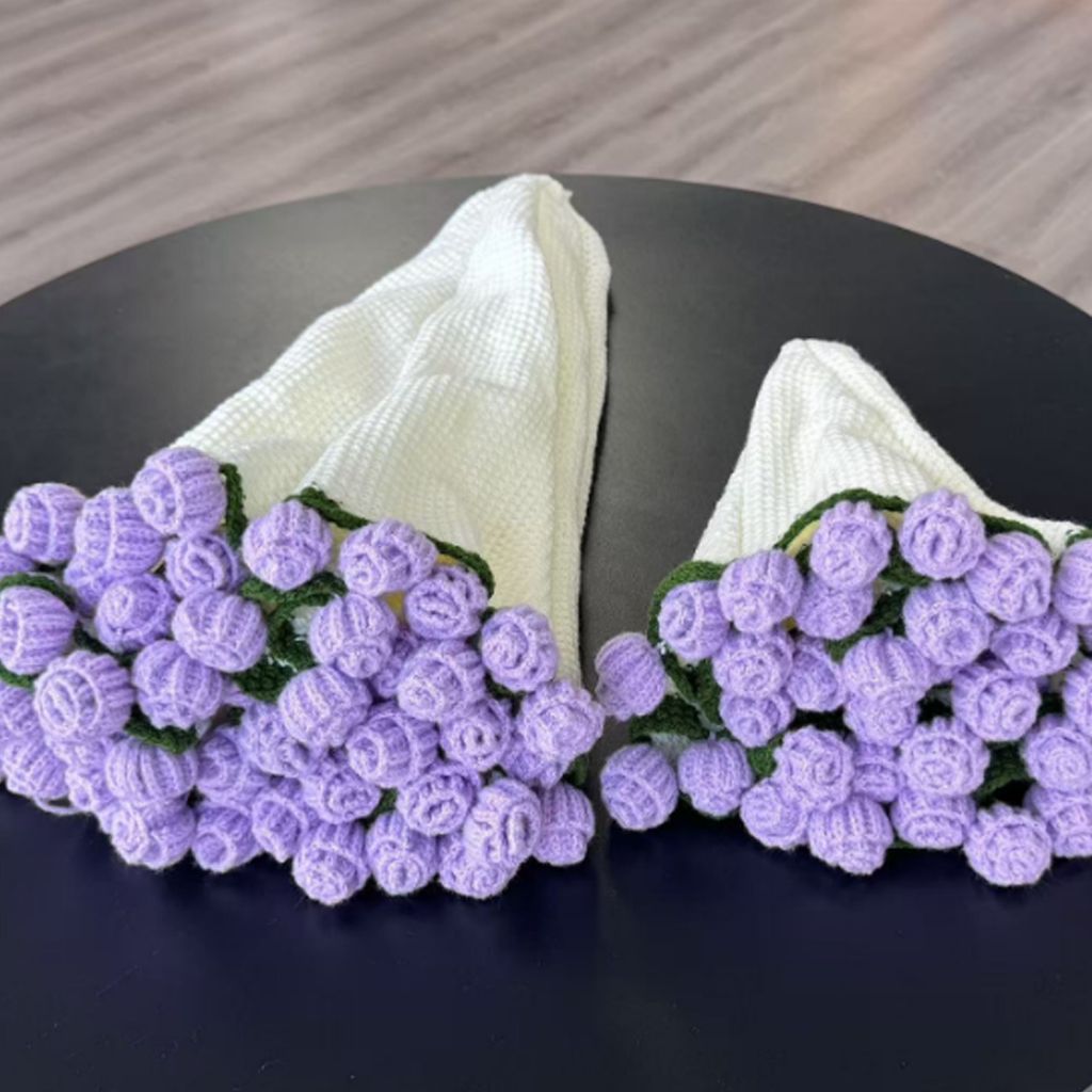 Soft Rose/Sunflower Bouquet Blanket (Premium Wool Yarn)