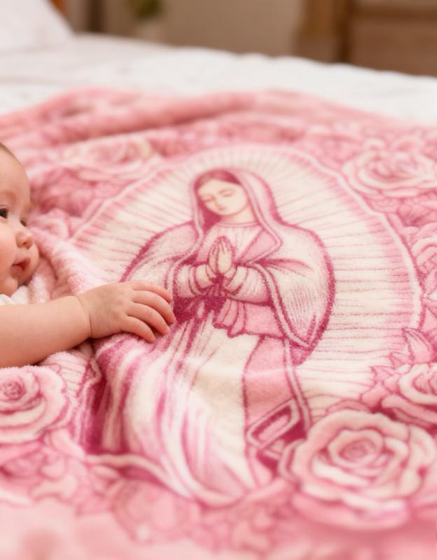 Pink Virgin Mary Blanket