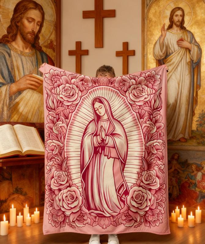 Pink Virgin Mary Blanket