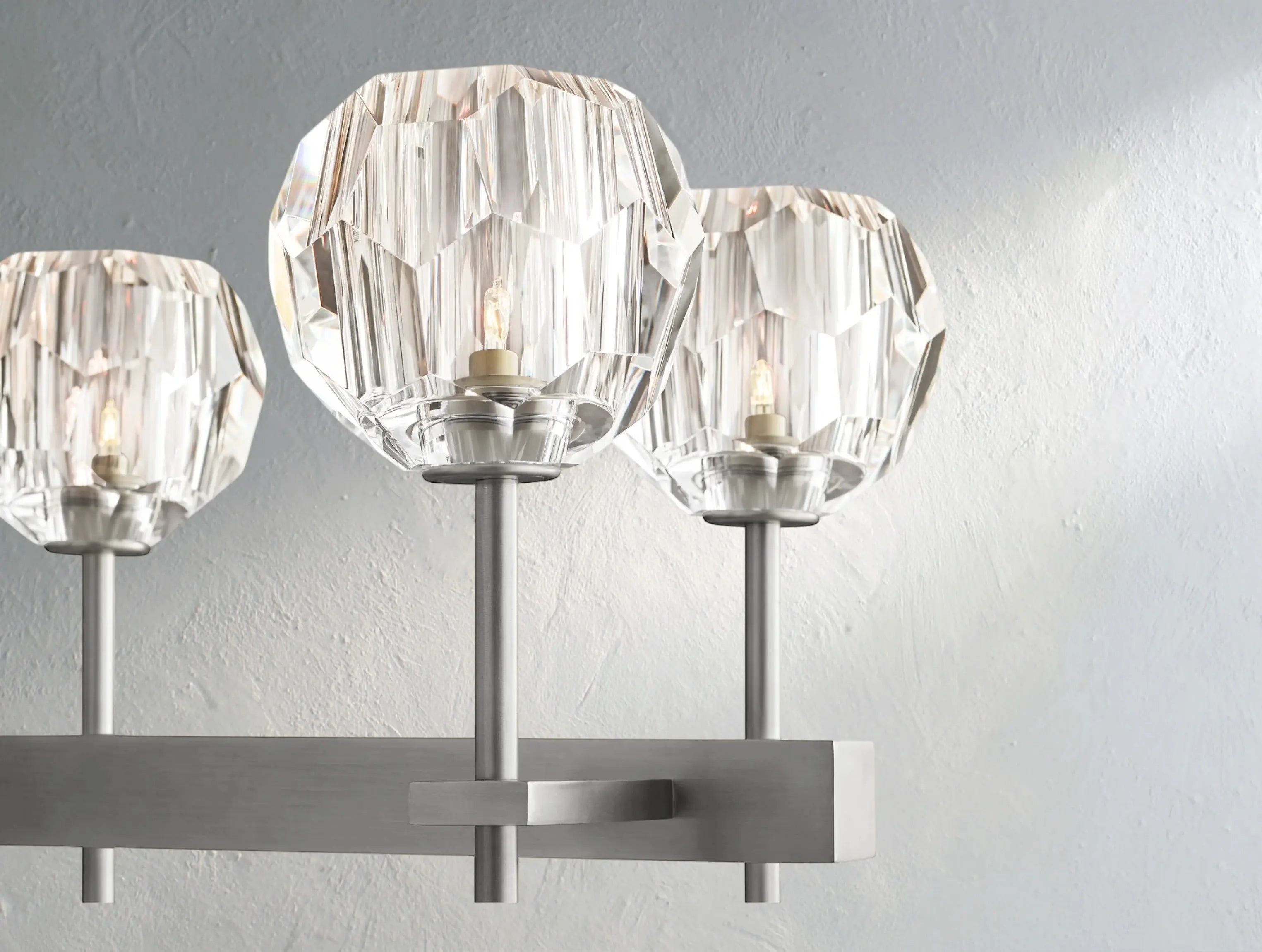 Boule De Cristal Glass Double Linear Chandelier