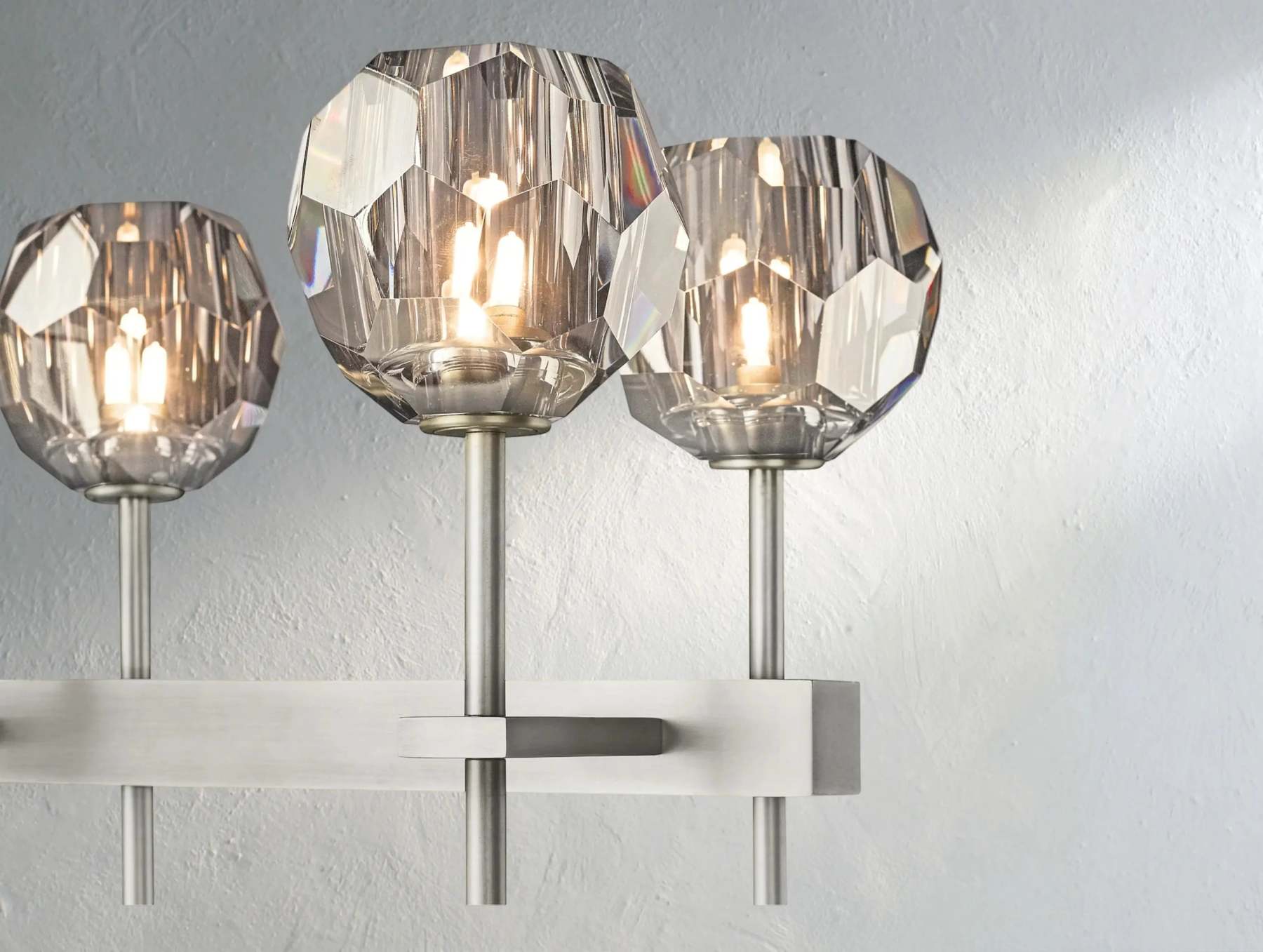 Boule De Cristal Glass Double Linear Chandelier