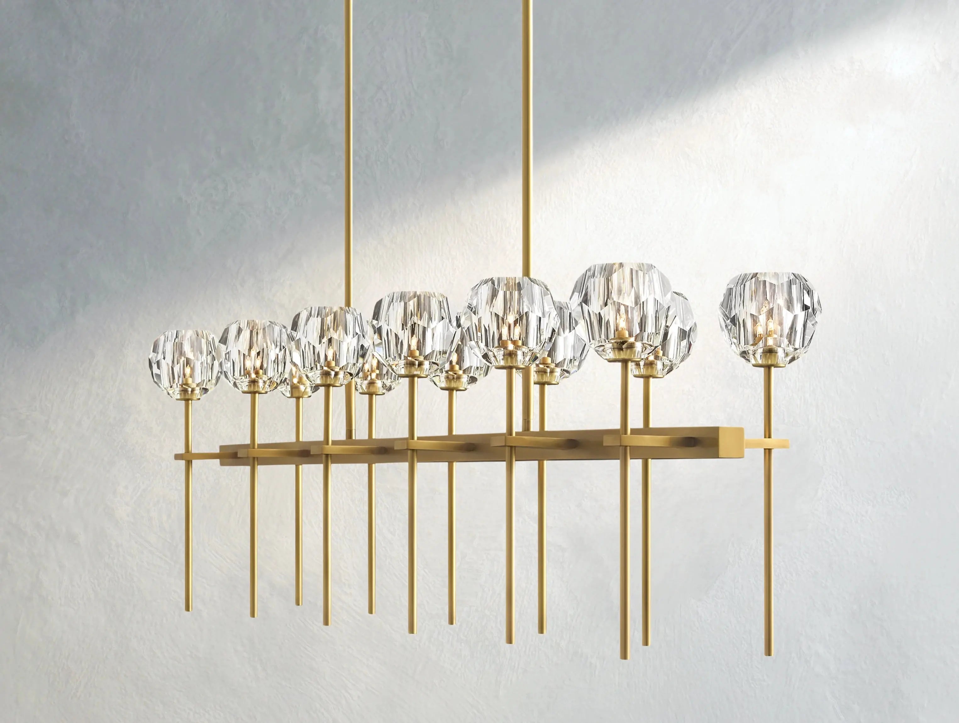 Boule De Cristal Glass Double Linear Chandelier