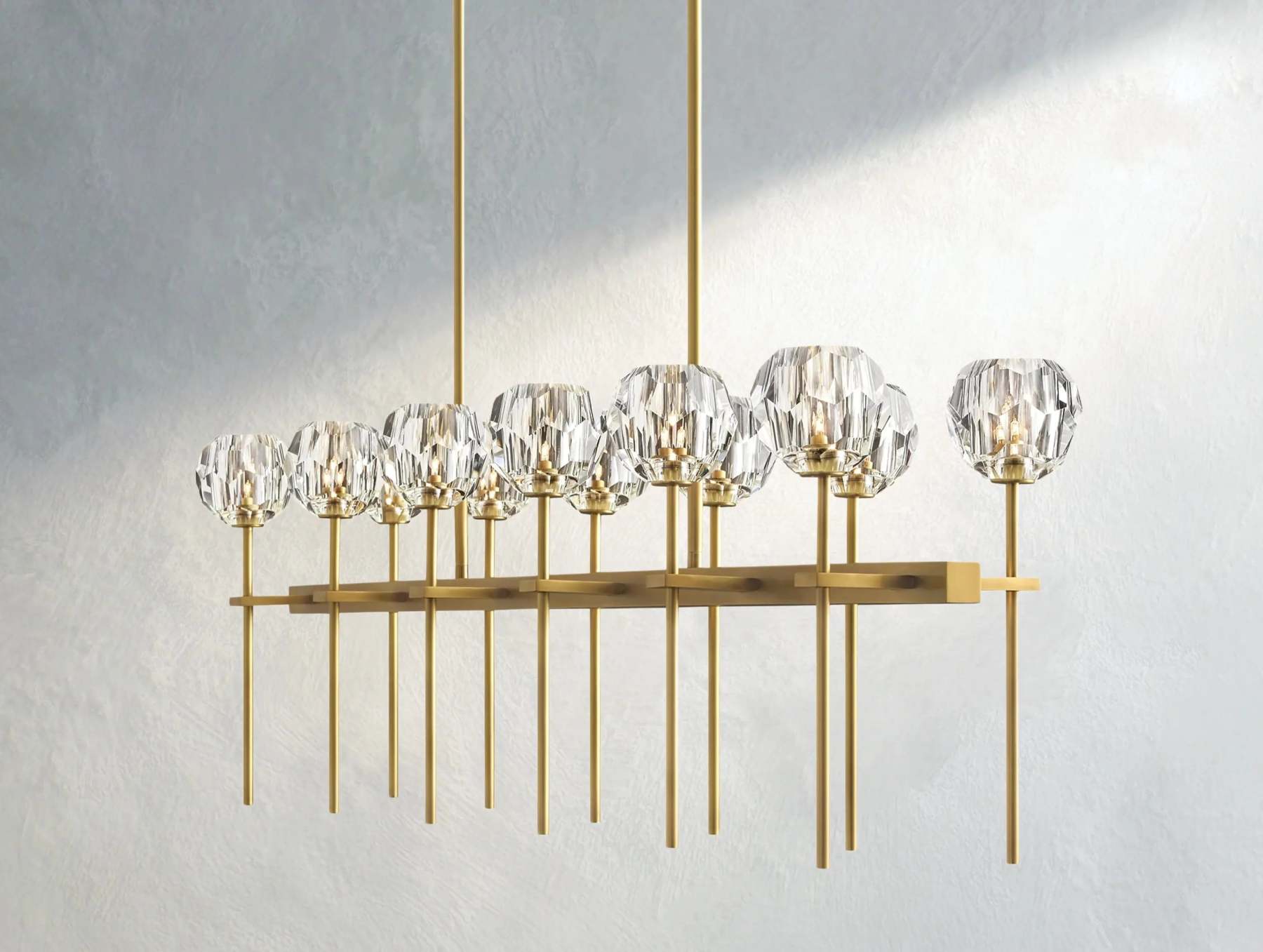 Boule De Cristal Glass Double Linear Chandelier