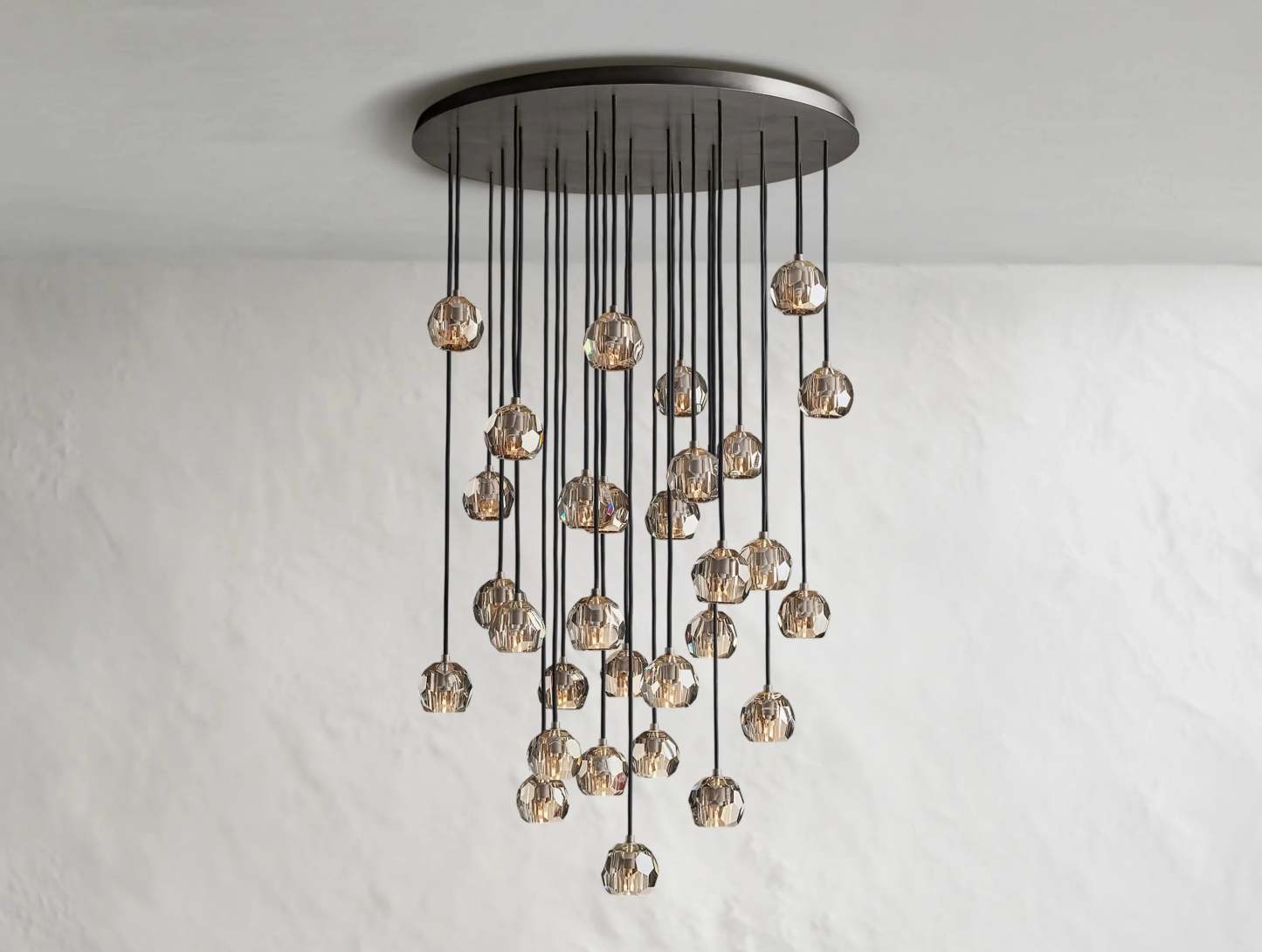 Boule De Cristal Glass Round Cluster Chandelier