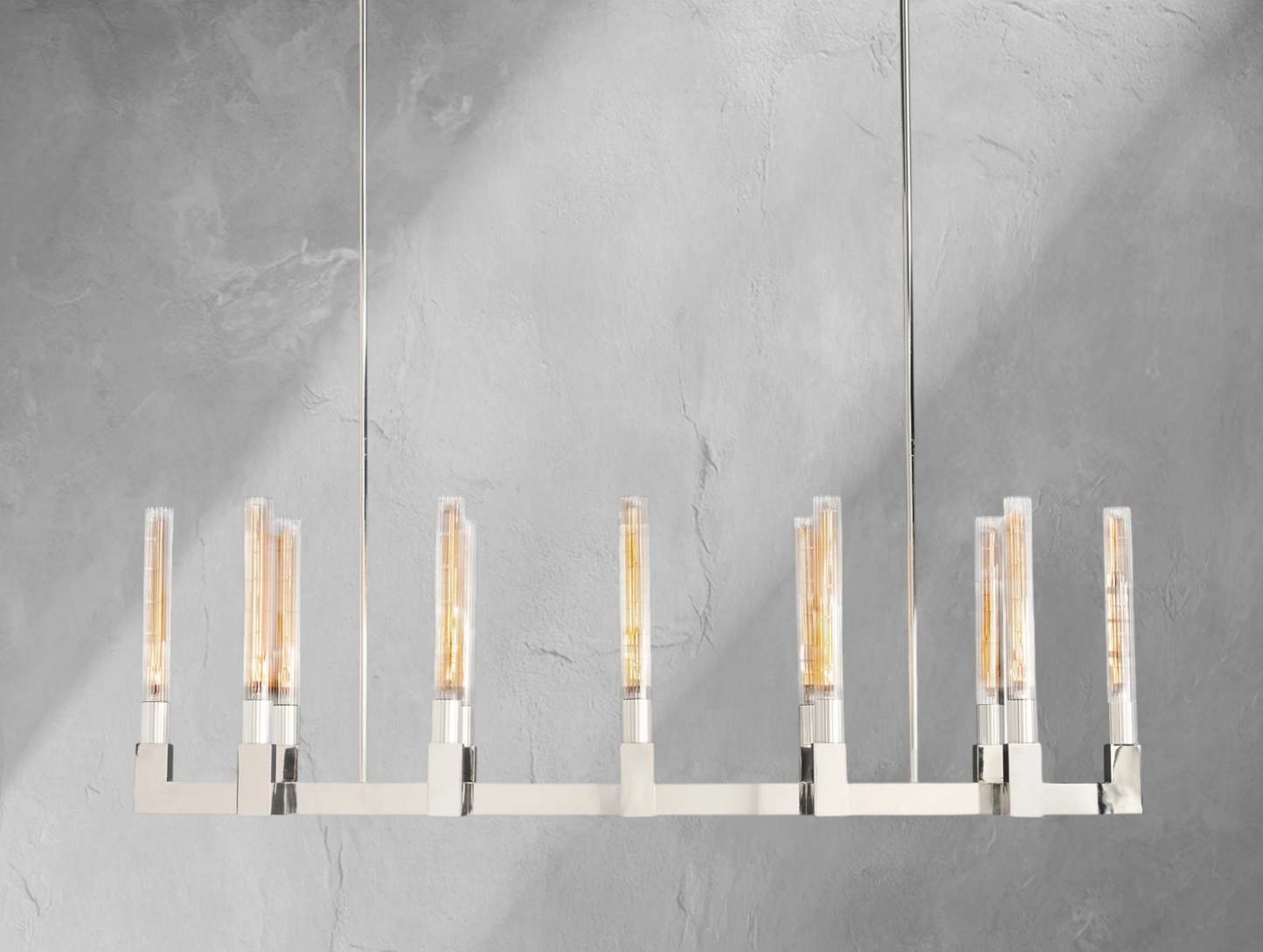 Cannele Brass Linear Chandelier 55" 67"