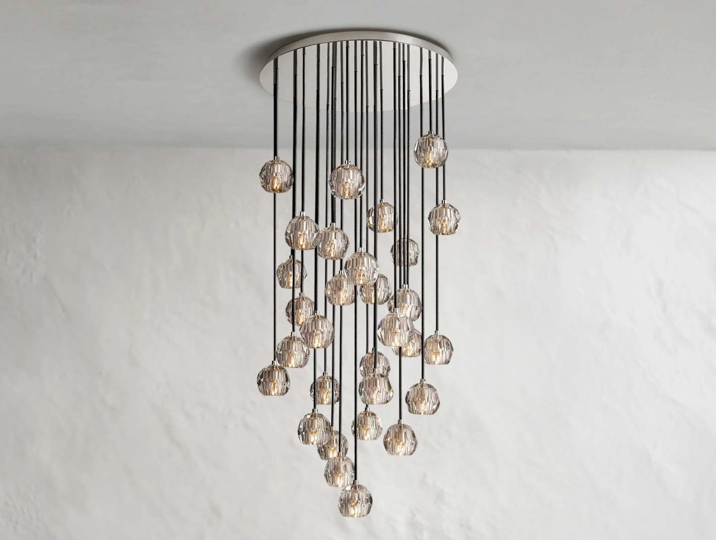 Boule De Cristal Glass Round Cluster Chandelier