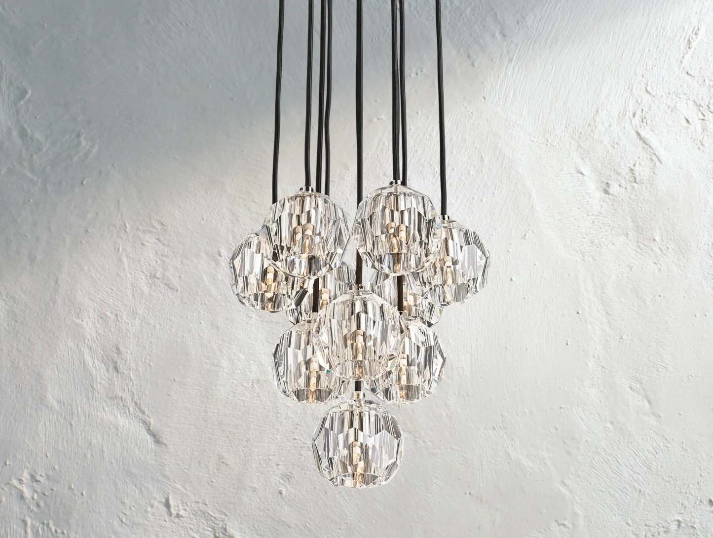 Boule De Cristal Glass Round Cluster Chandelier