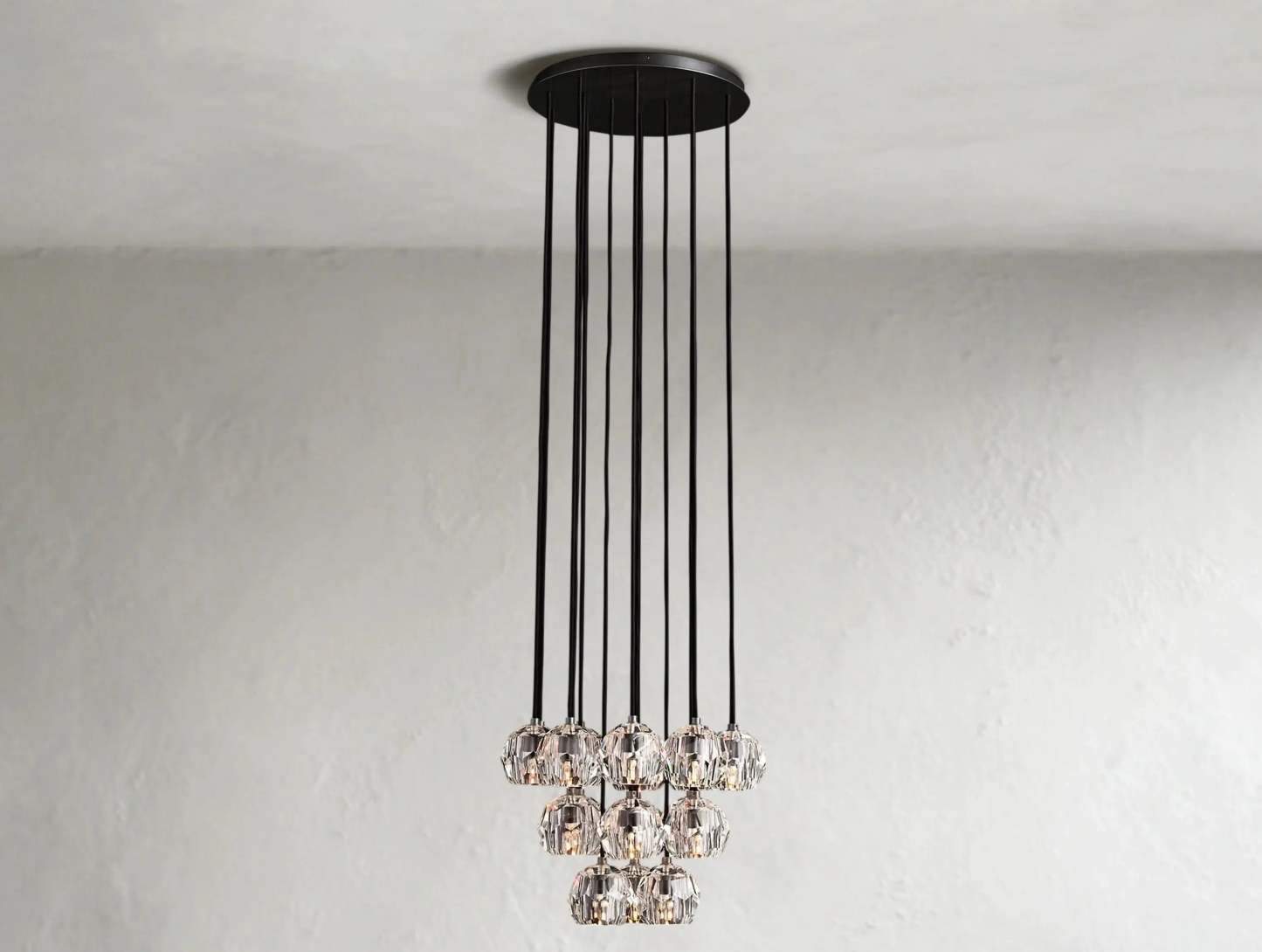 Boule De Cristal Glass Round Cluster Chandelier