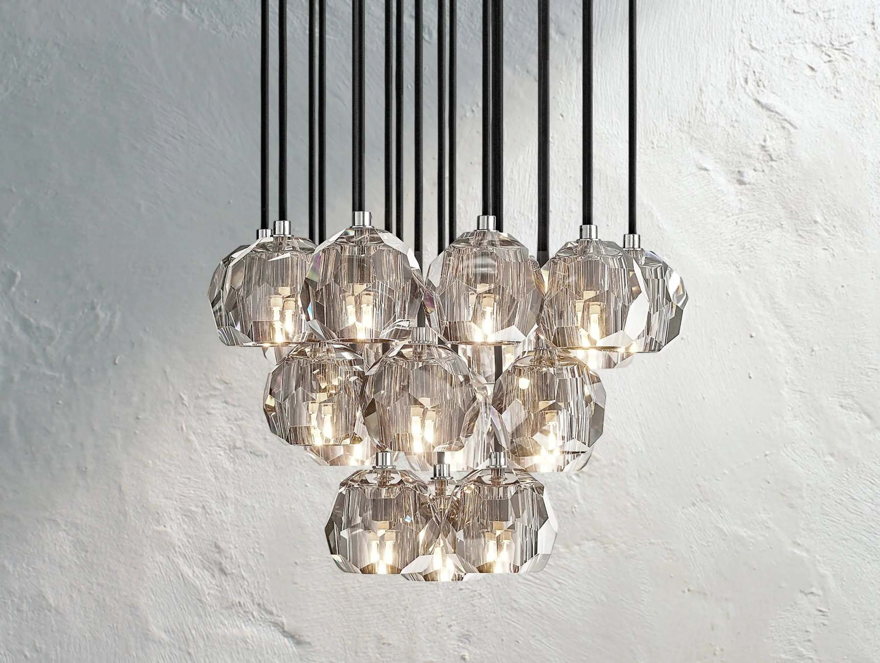 Boule De Cristal Glass Round Cluster Chandelier