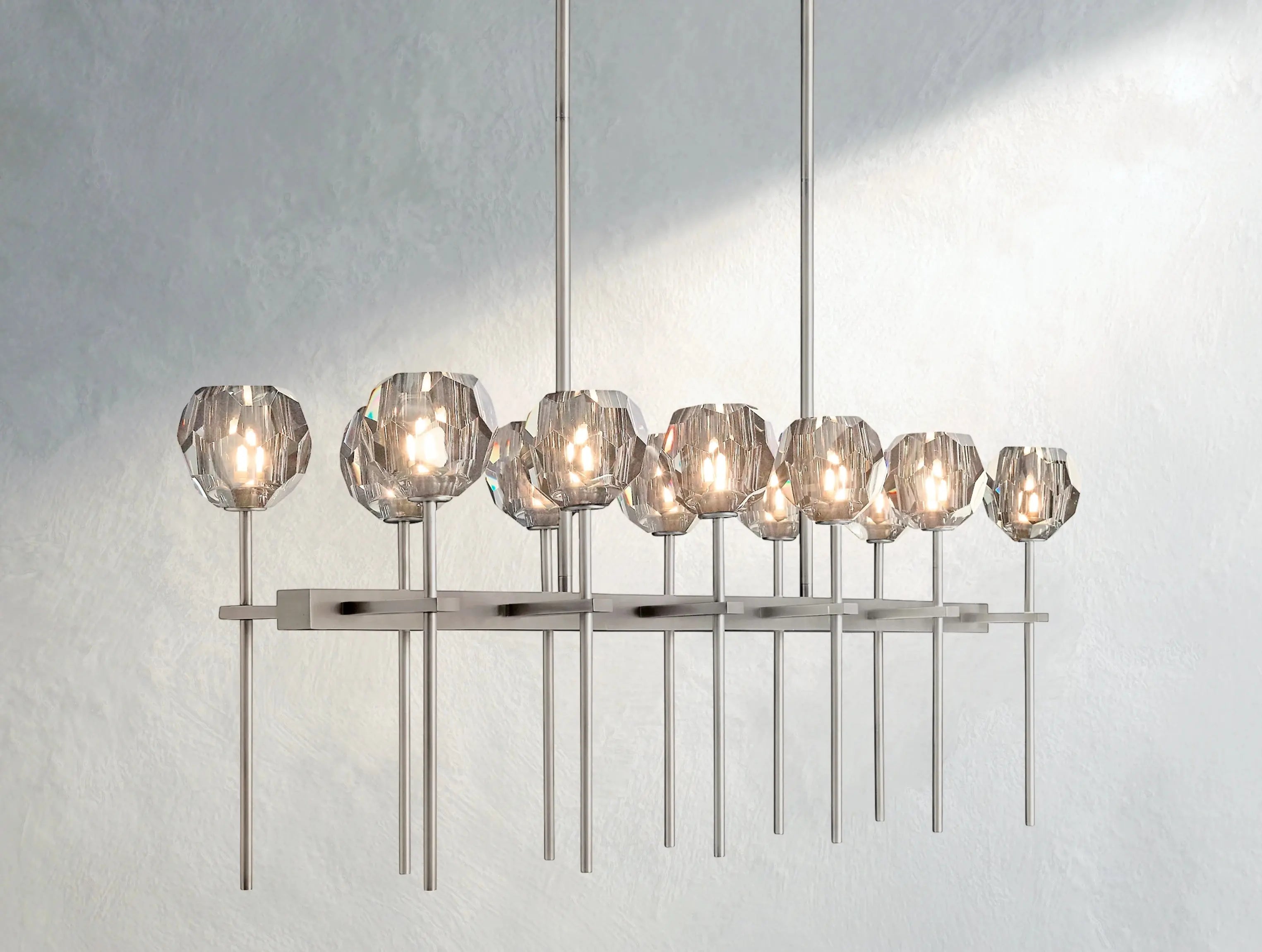 Boule De Cristal Glass Double Linear Chandelier