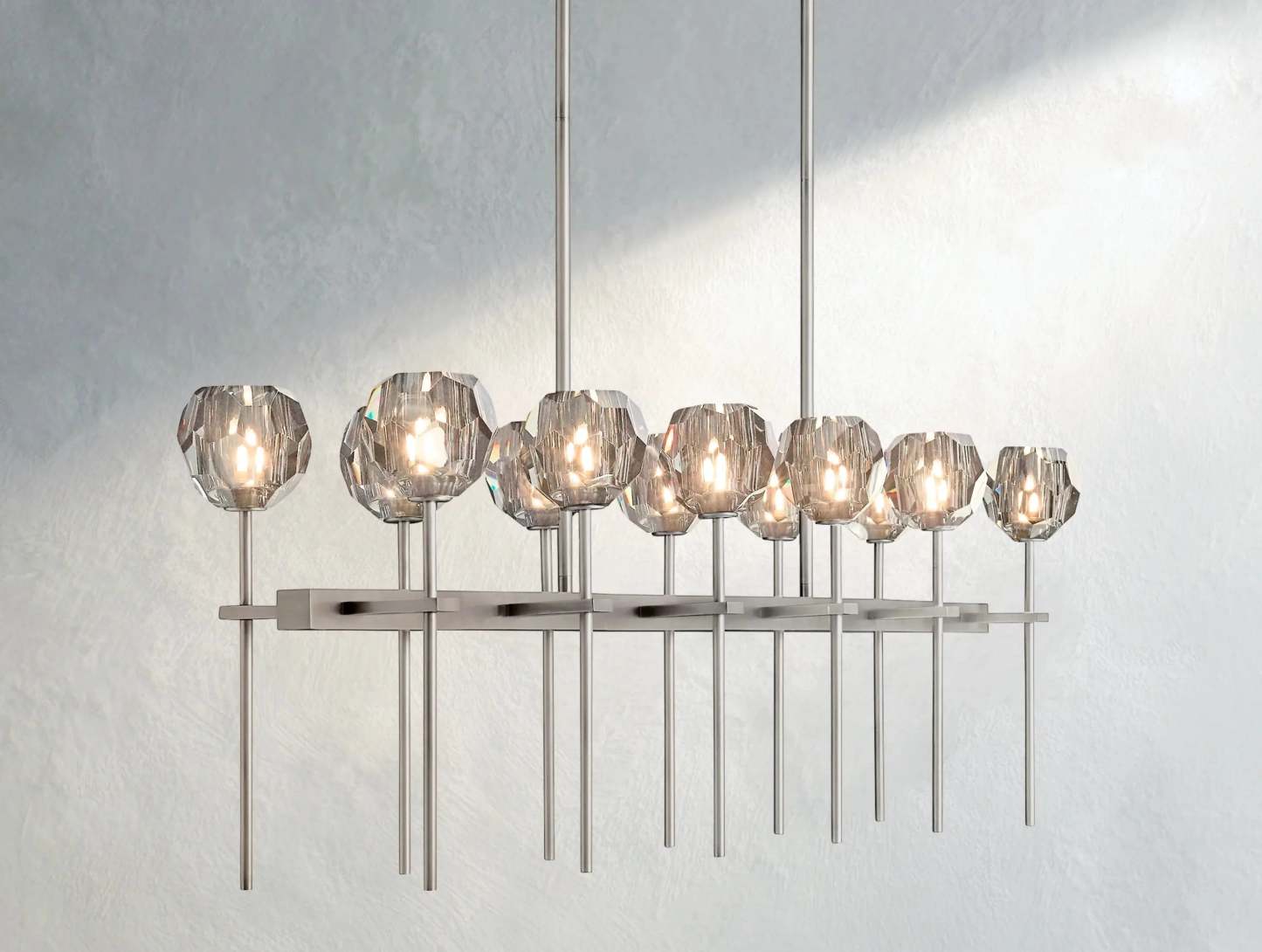 Boule De Cristal Glass Double Linear Chandelier