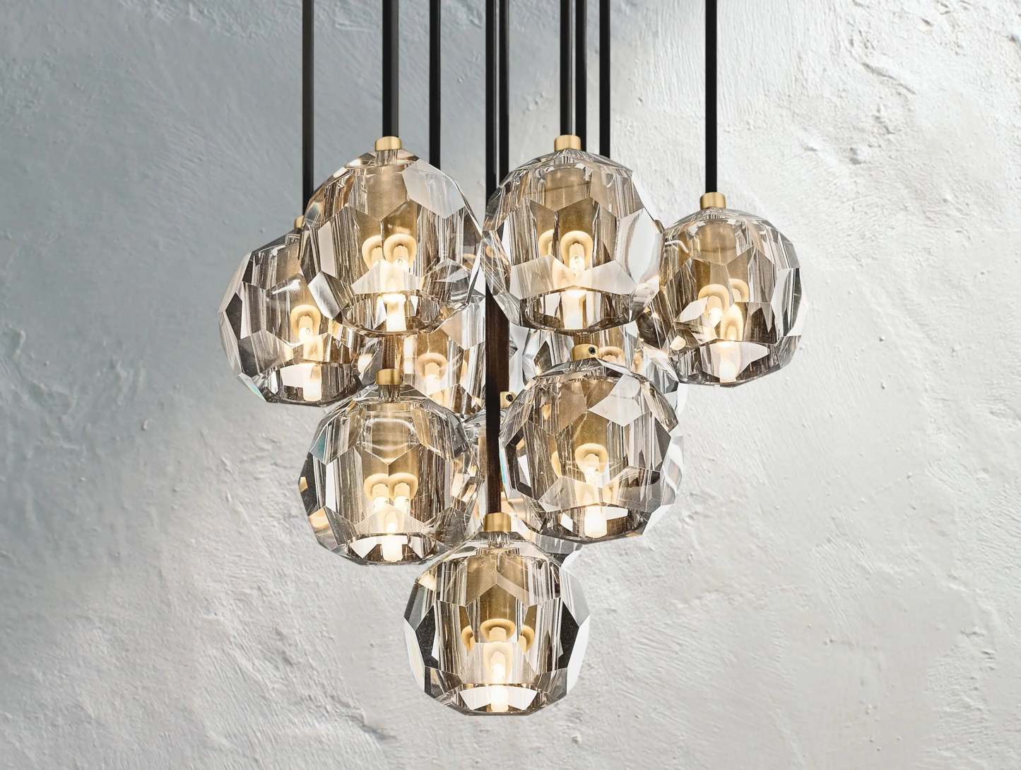 Boule De Cristal Glass Round Cluster Chandelier