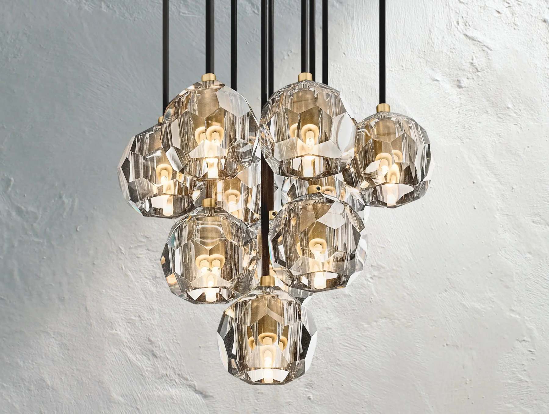 Boule De Cristal Glass Round Cluster Chandelier