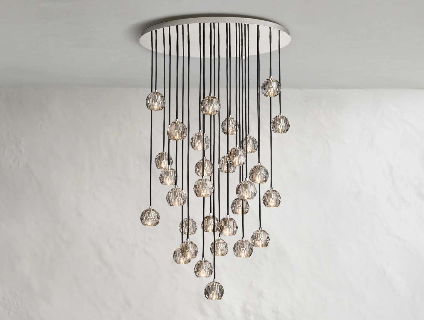 Boule De Cristal Glass Round Cluster Chandelier