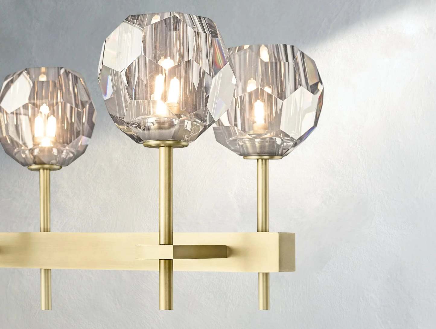 Boule De Cristal Glass Double Linear Chandelier