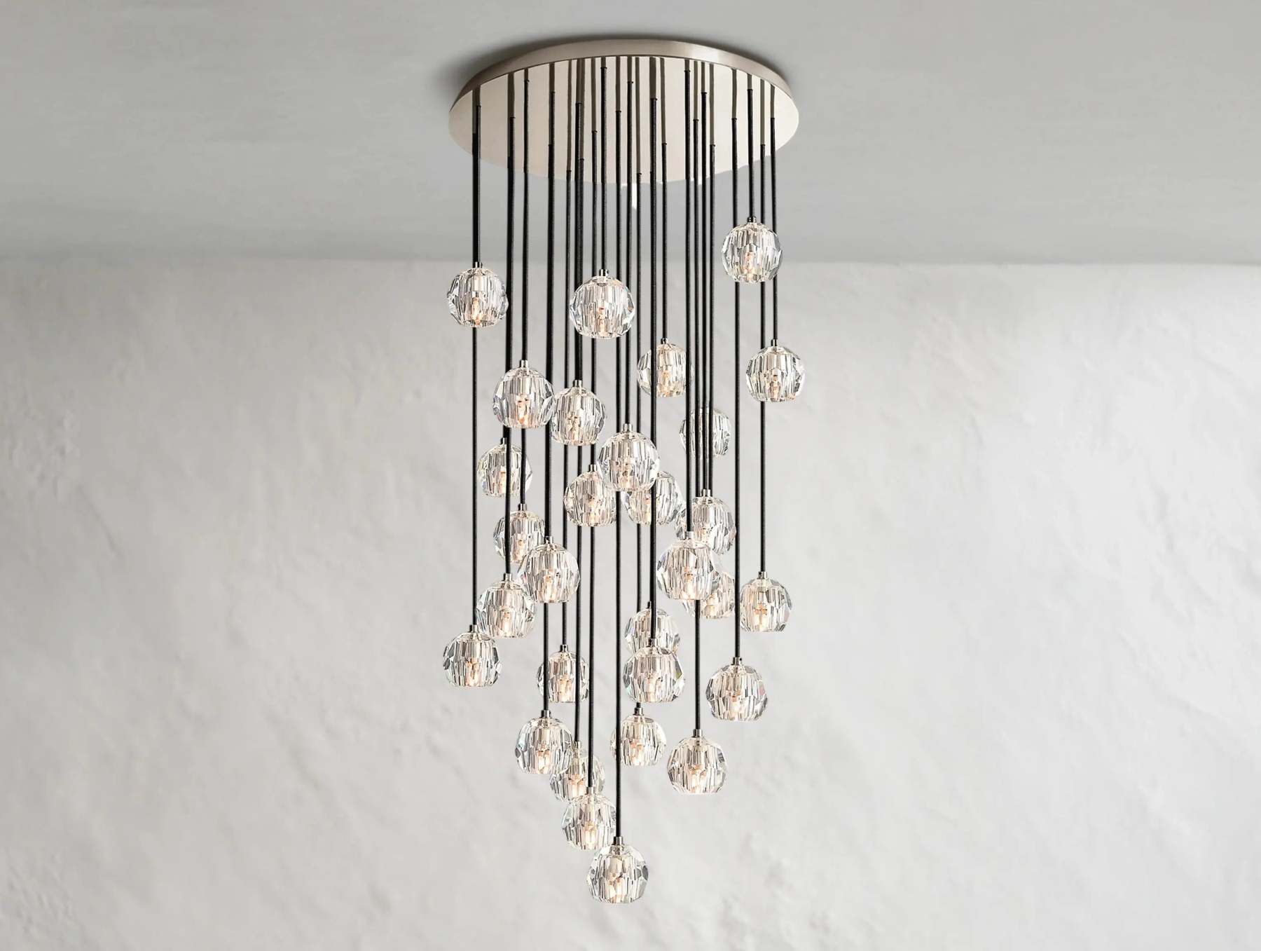 Boule De Cristal Glass Round Cluster Chandelier
