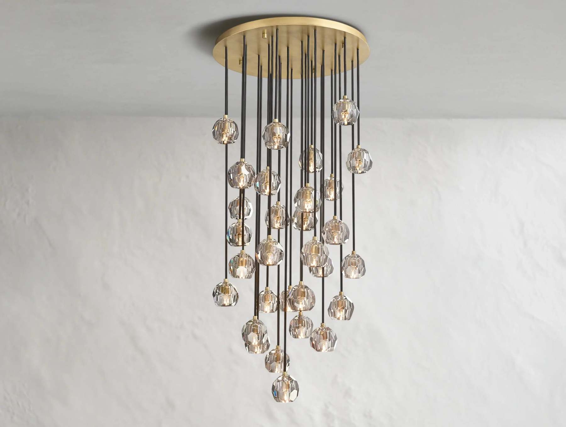 Boule De Cristal Glass Round Cluster Chandelier