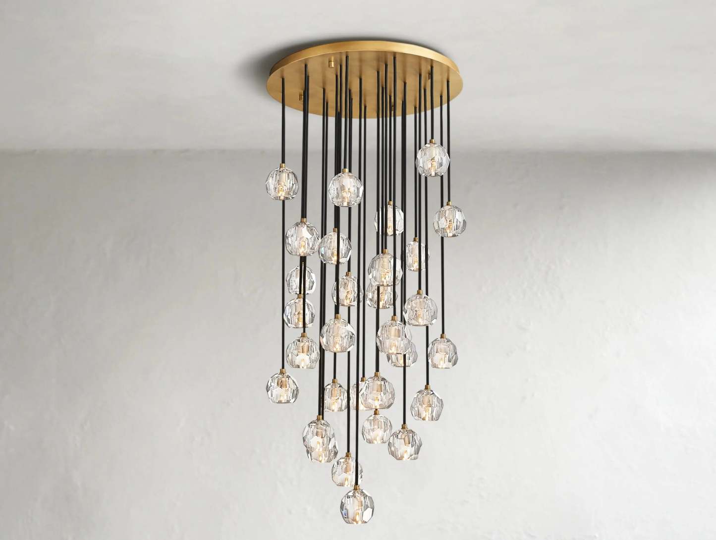 Boule De Cristal Glass Round Cluster Chandelier