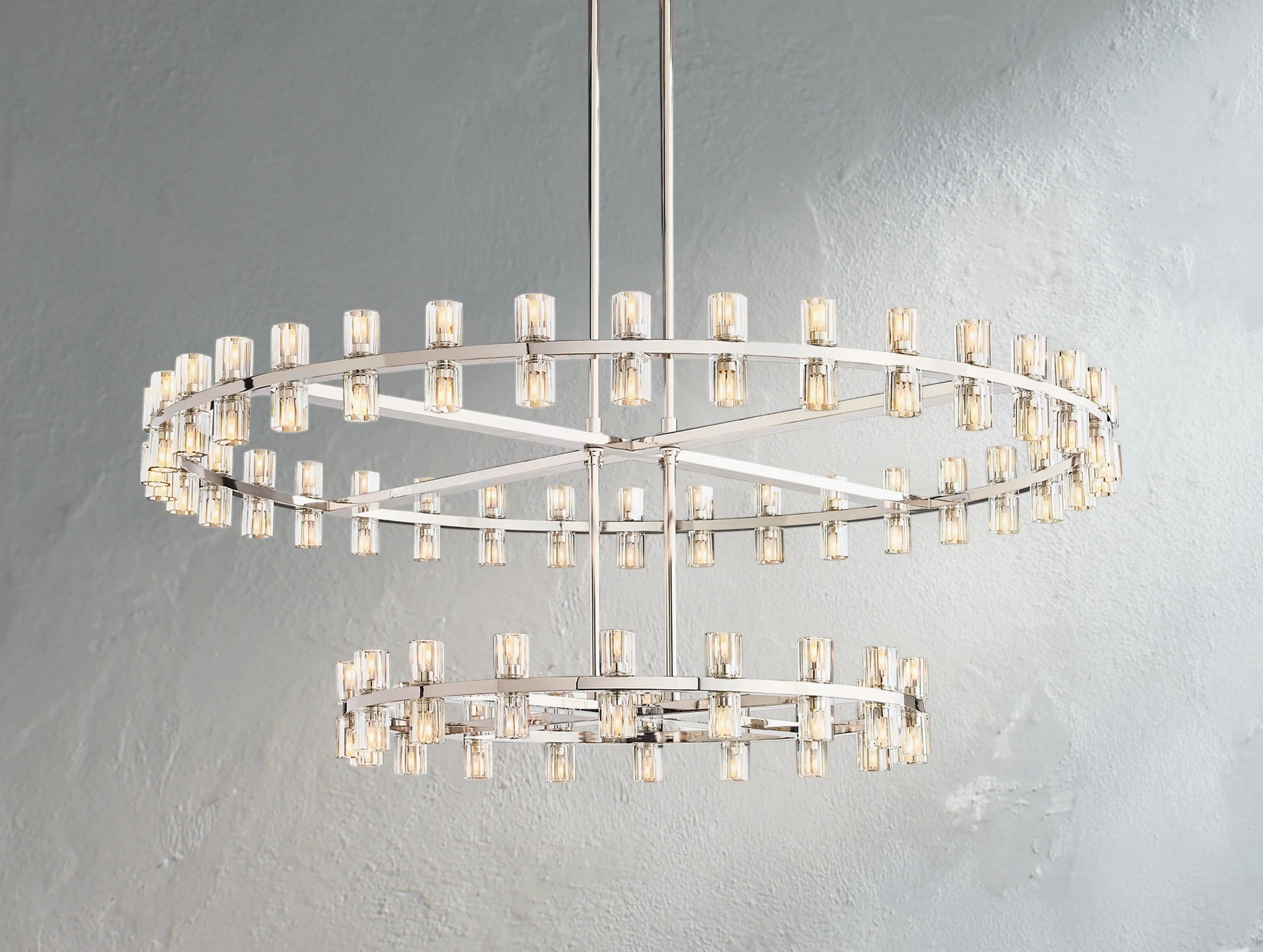 Arcachon LED Round Two-Tier Crystal Chandelier 60"