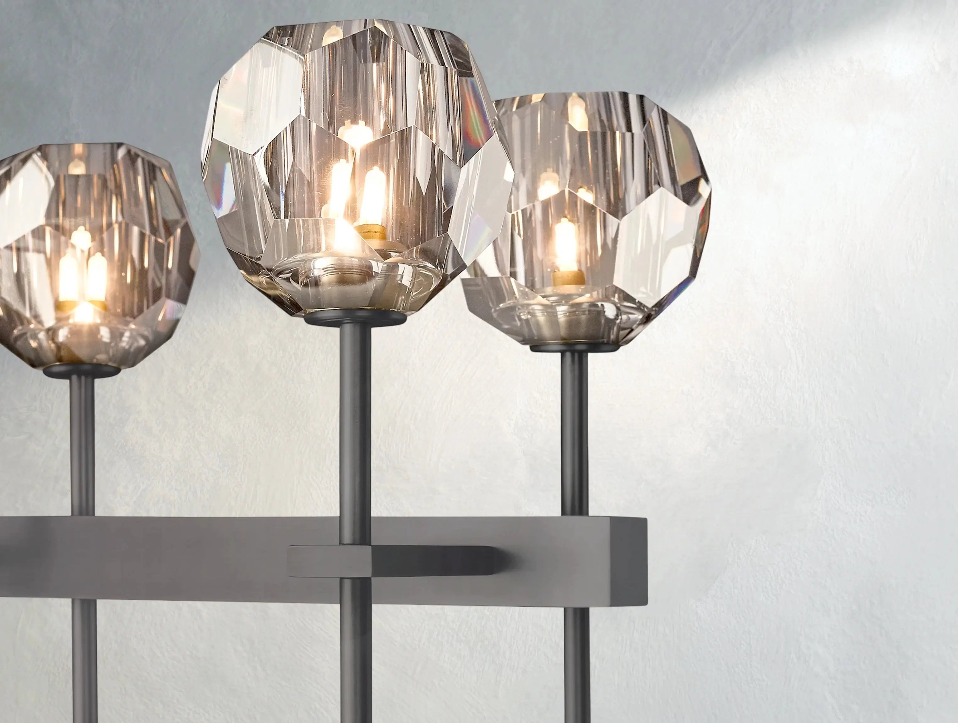 Boule De Cristal Glass Double Linear Chandelier