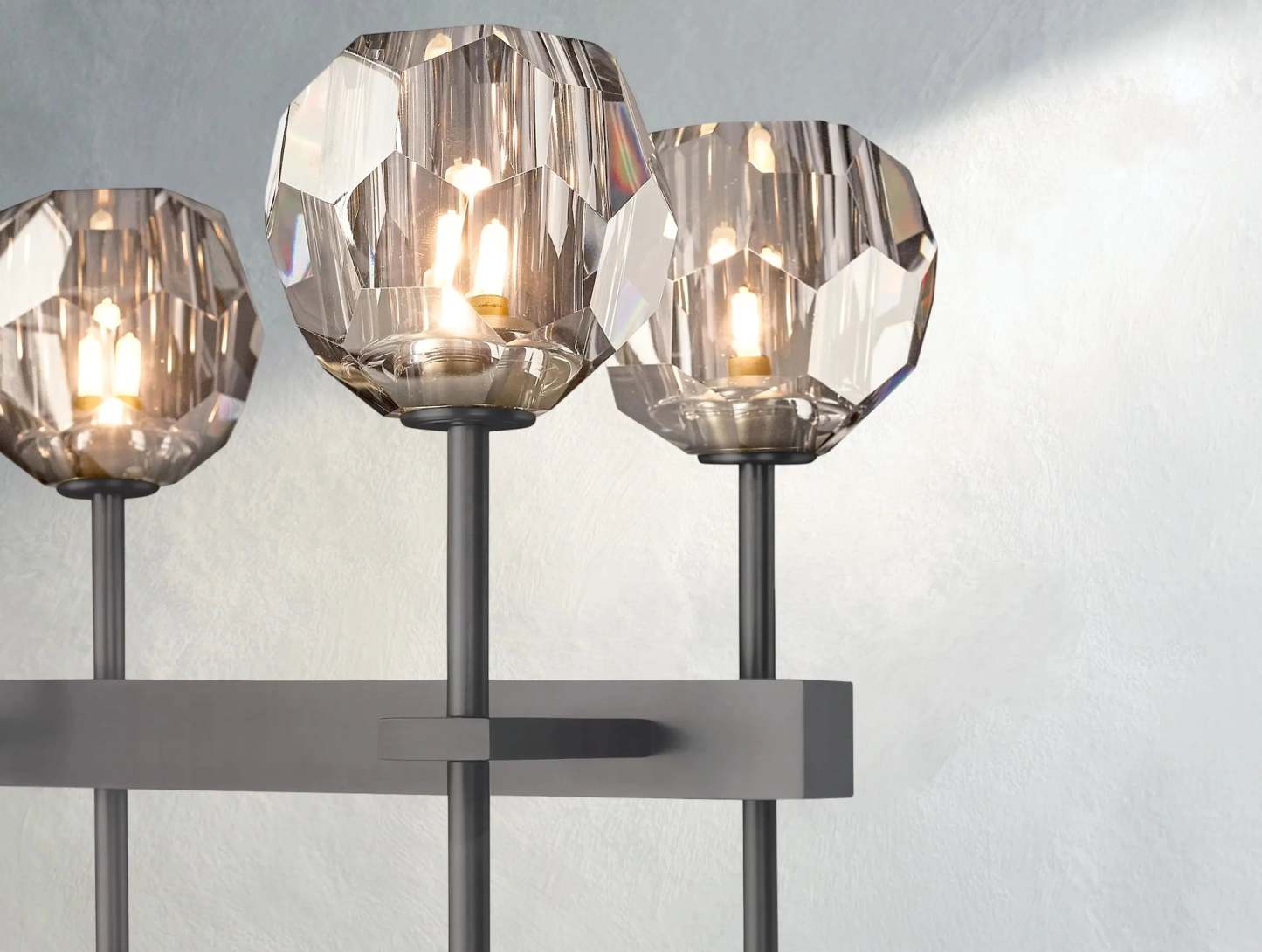 Boule De Cristal Glass Double Linear Chandelier