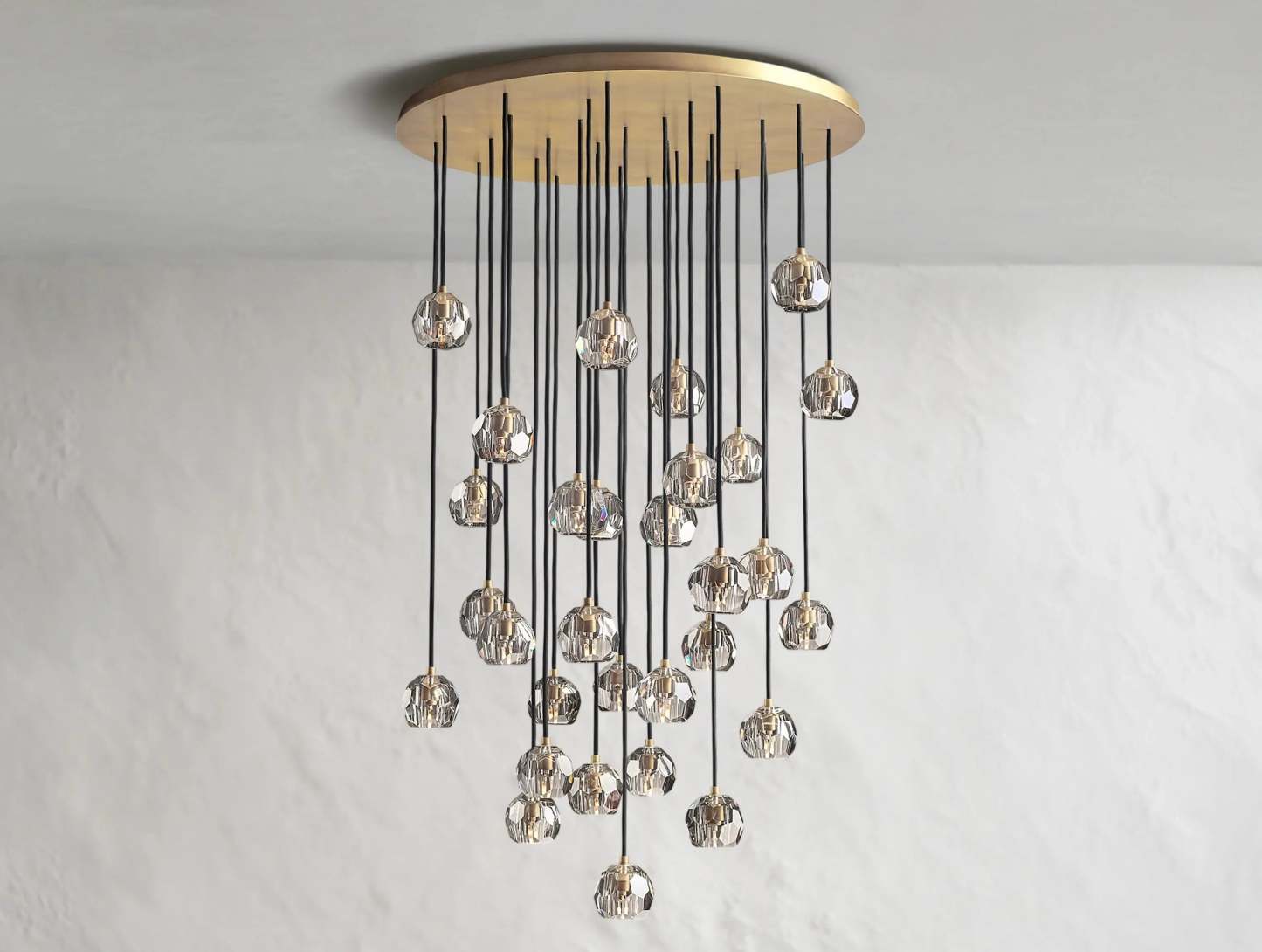 Boule De Cristal Glass Round Cluster Chandelier