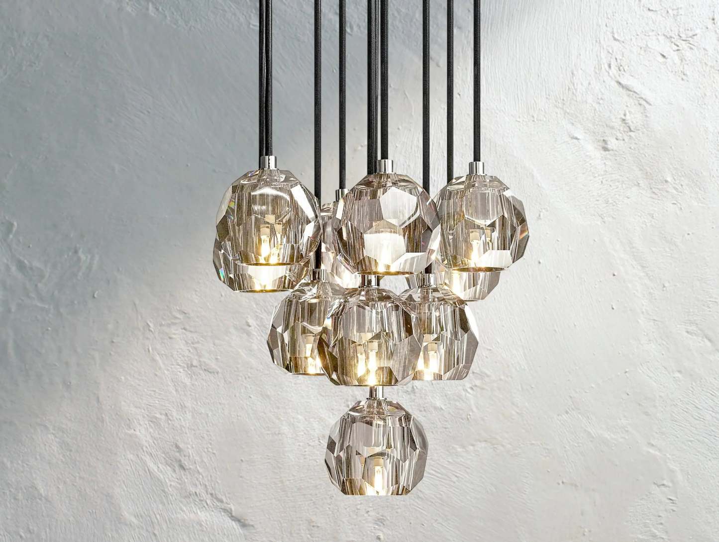 Boule De Cristal Glass Round Cluster Chandelier